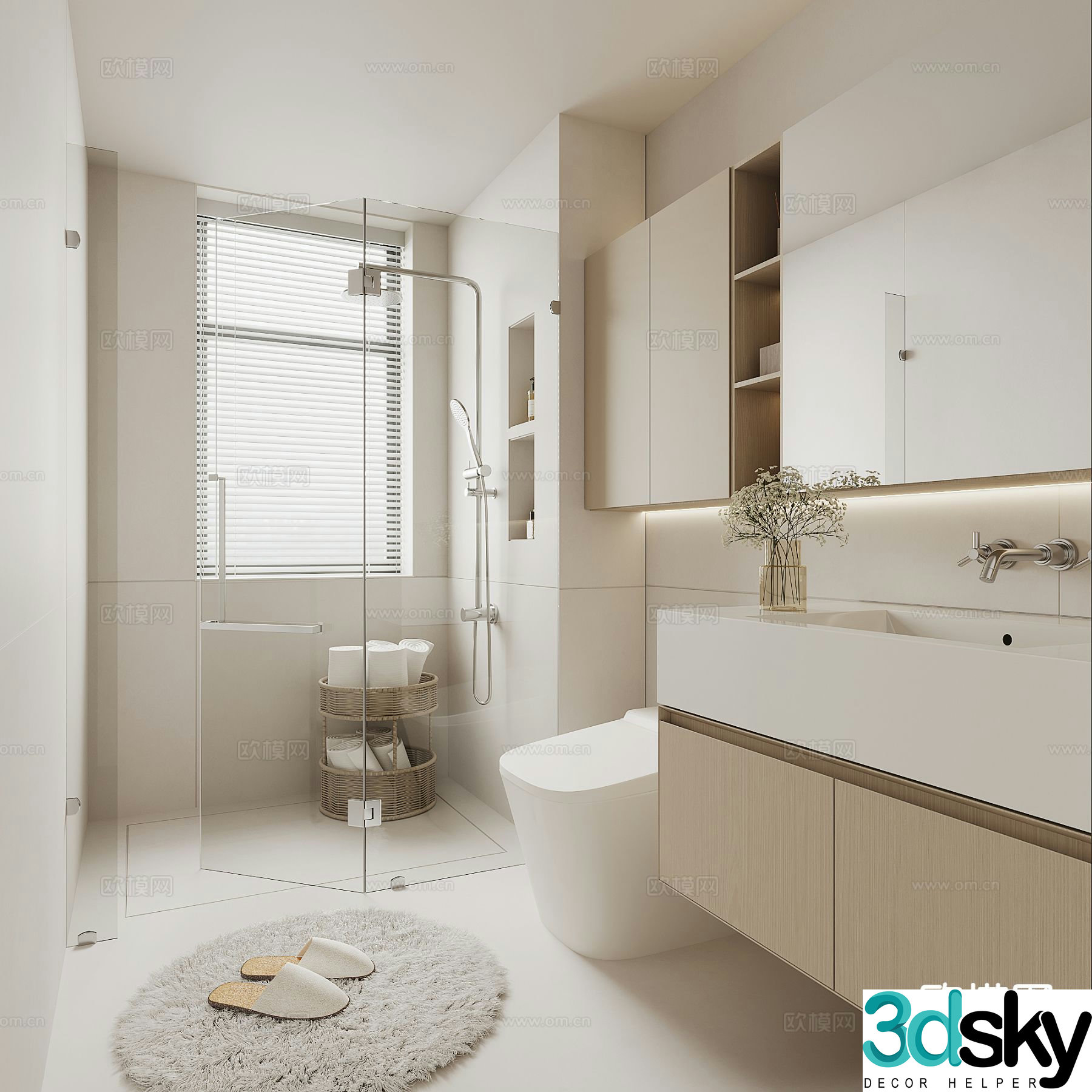 Modern bathroom bathroom 3d model