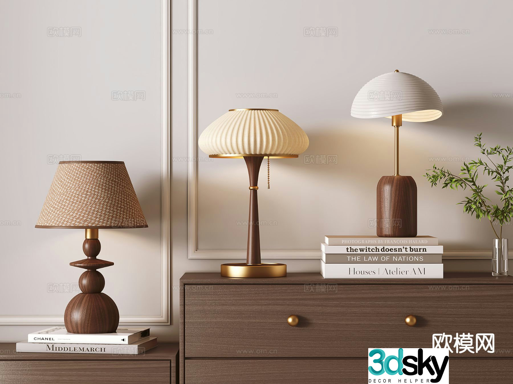 Medieval style desk lamp 3d model