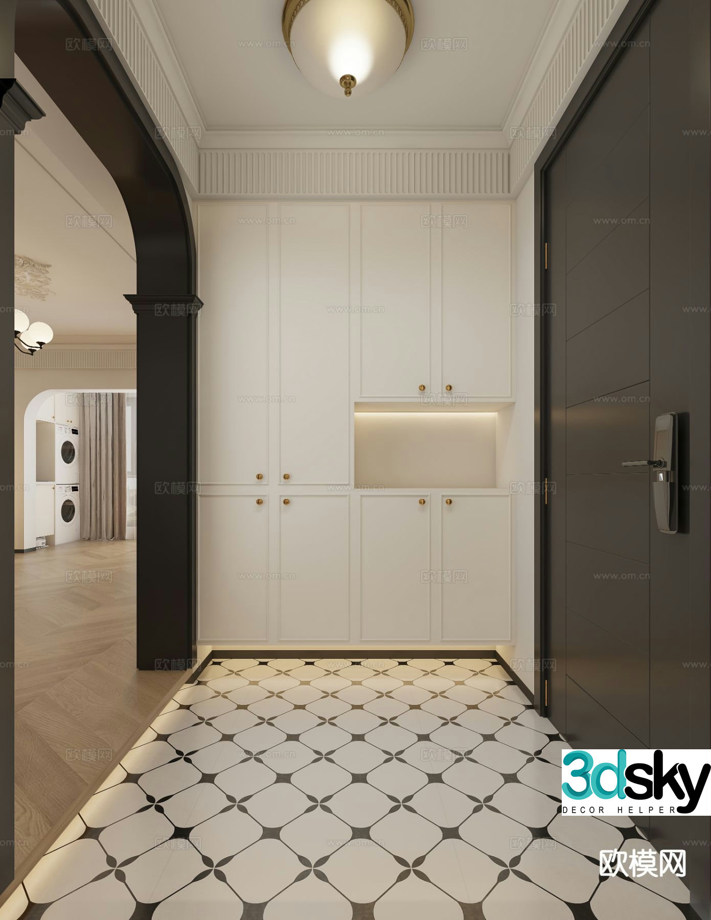 French entrance hall 3D model