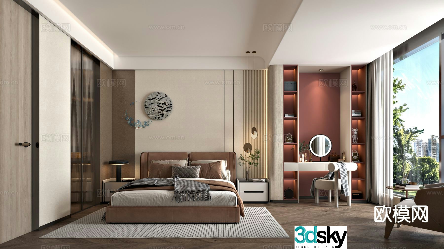 Modern bedroom master bedroom 3d model
