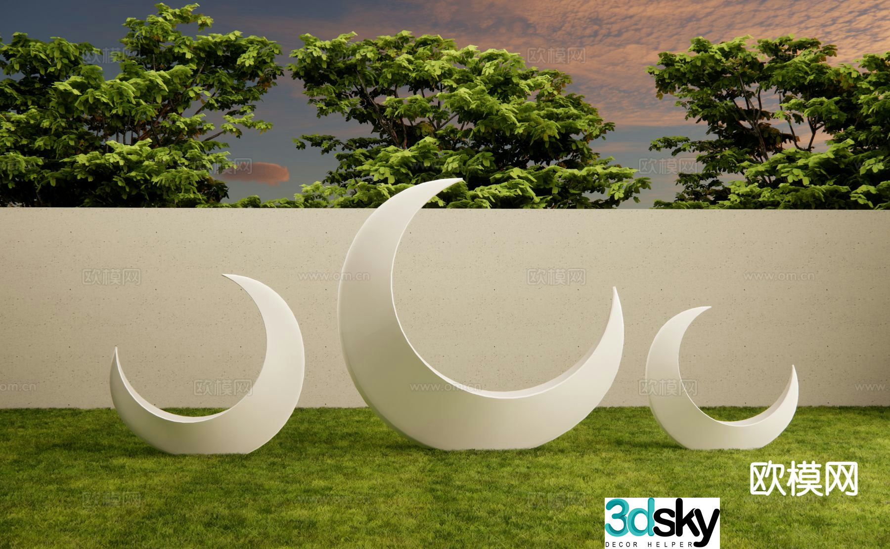 Landscape sculpture moon sculpture 3d model