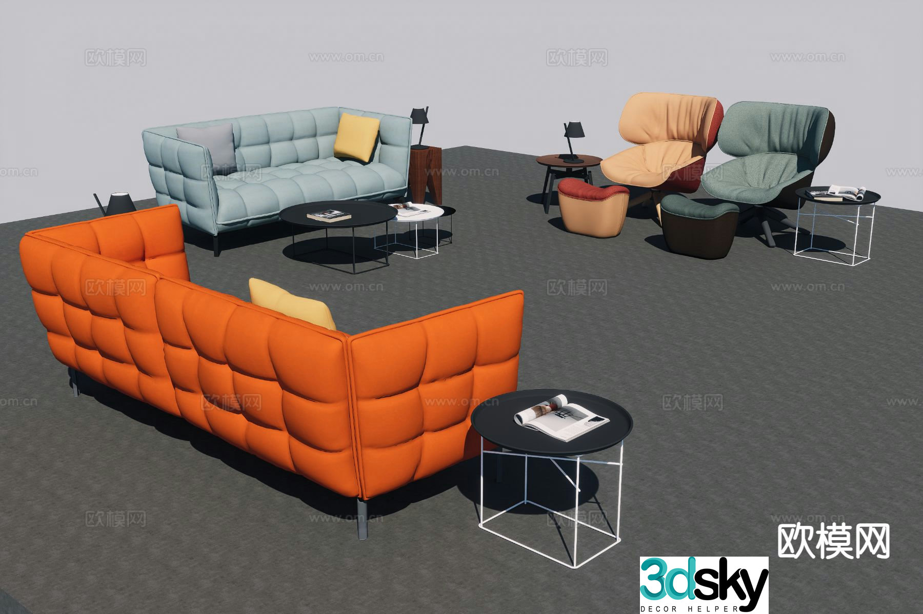 Modern sectional sofa 3d model