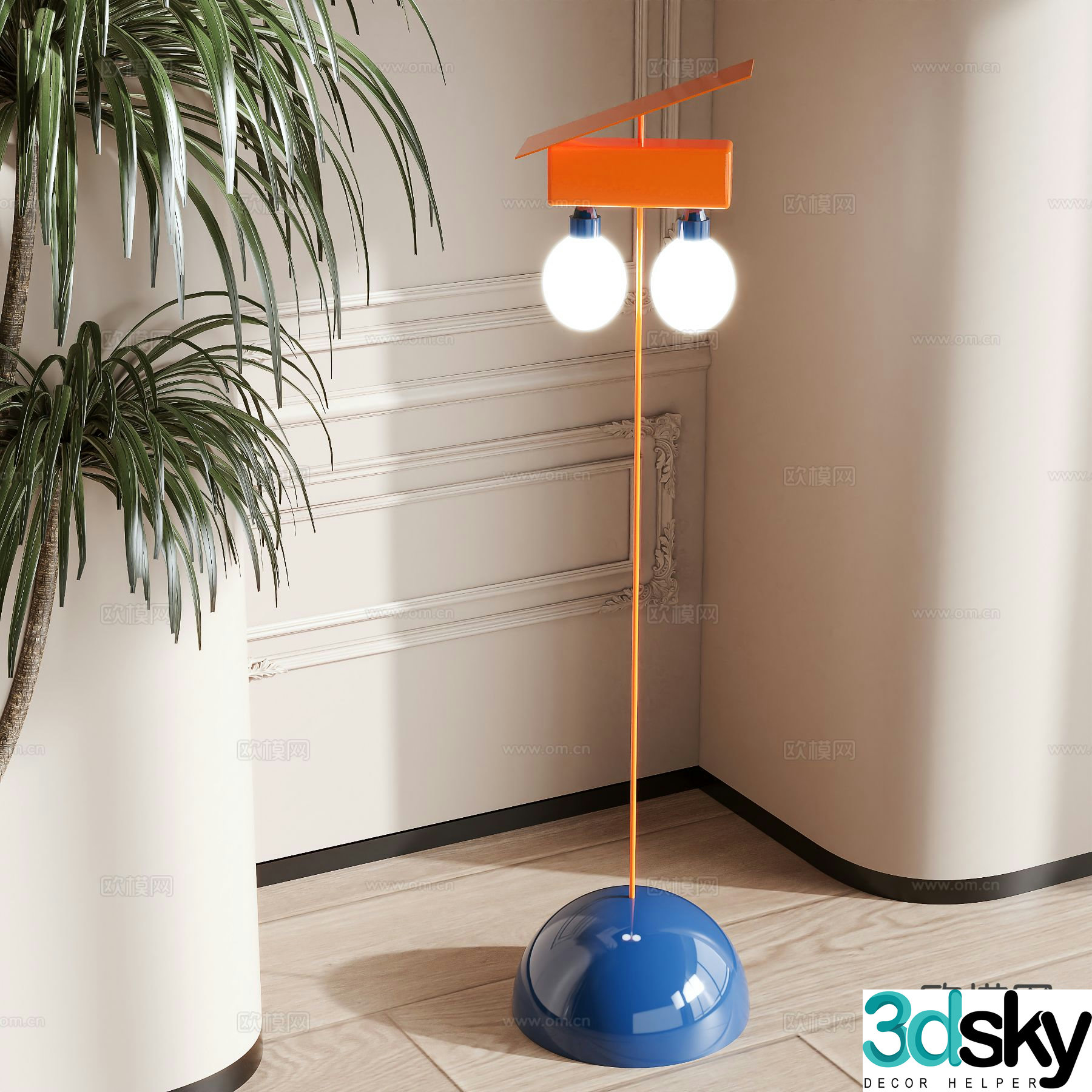 Memphis style floor lamp 3d model
