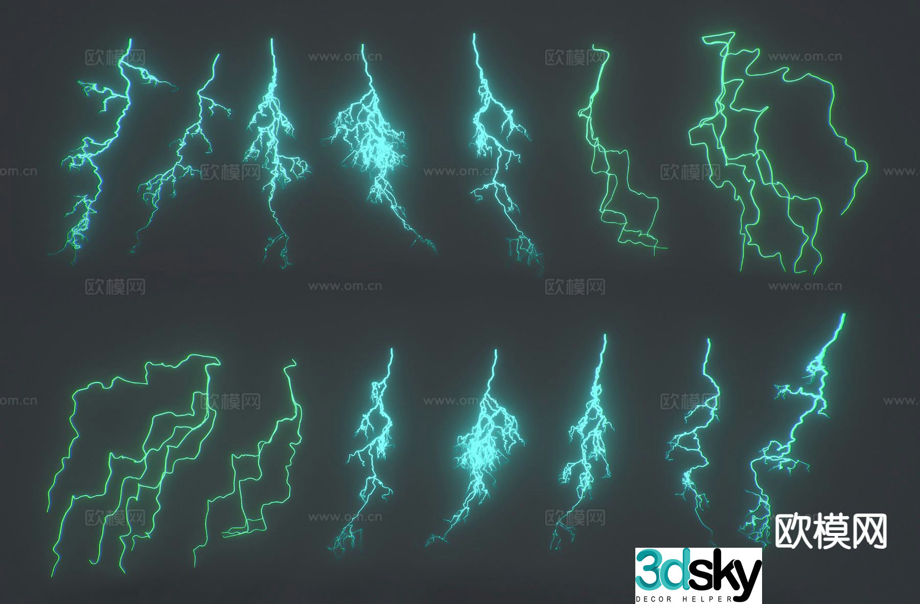 Thunder Silhouette Lightning Icon Wall Decor Pendant 3d Model