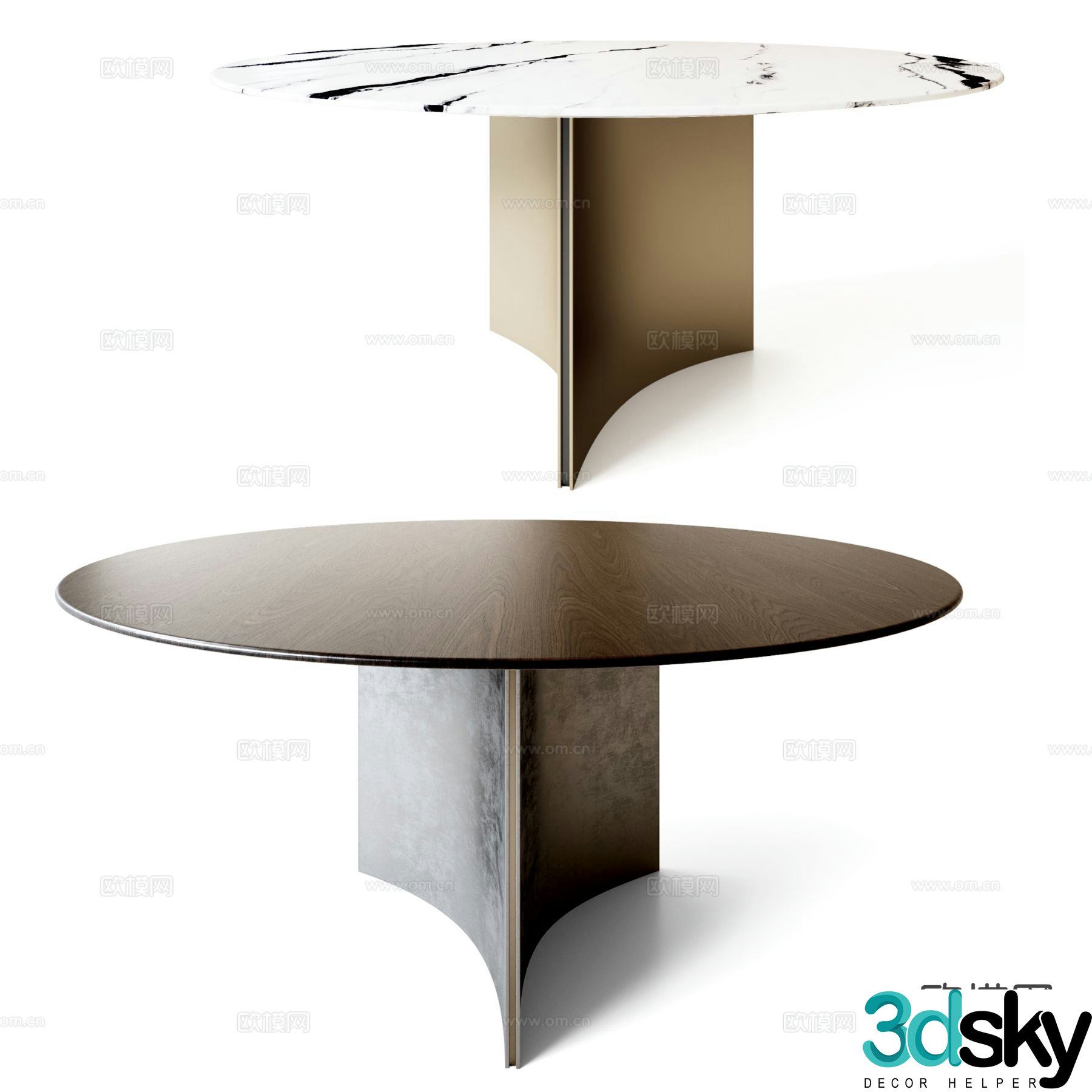 casa round dining table slate dining table 3d model