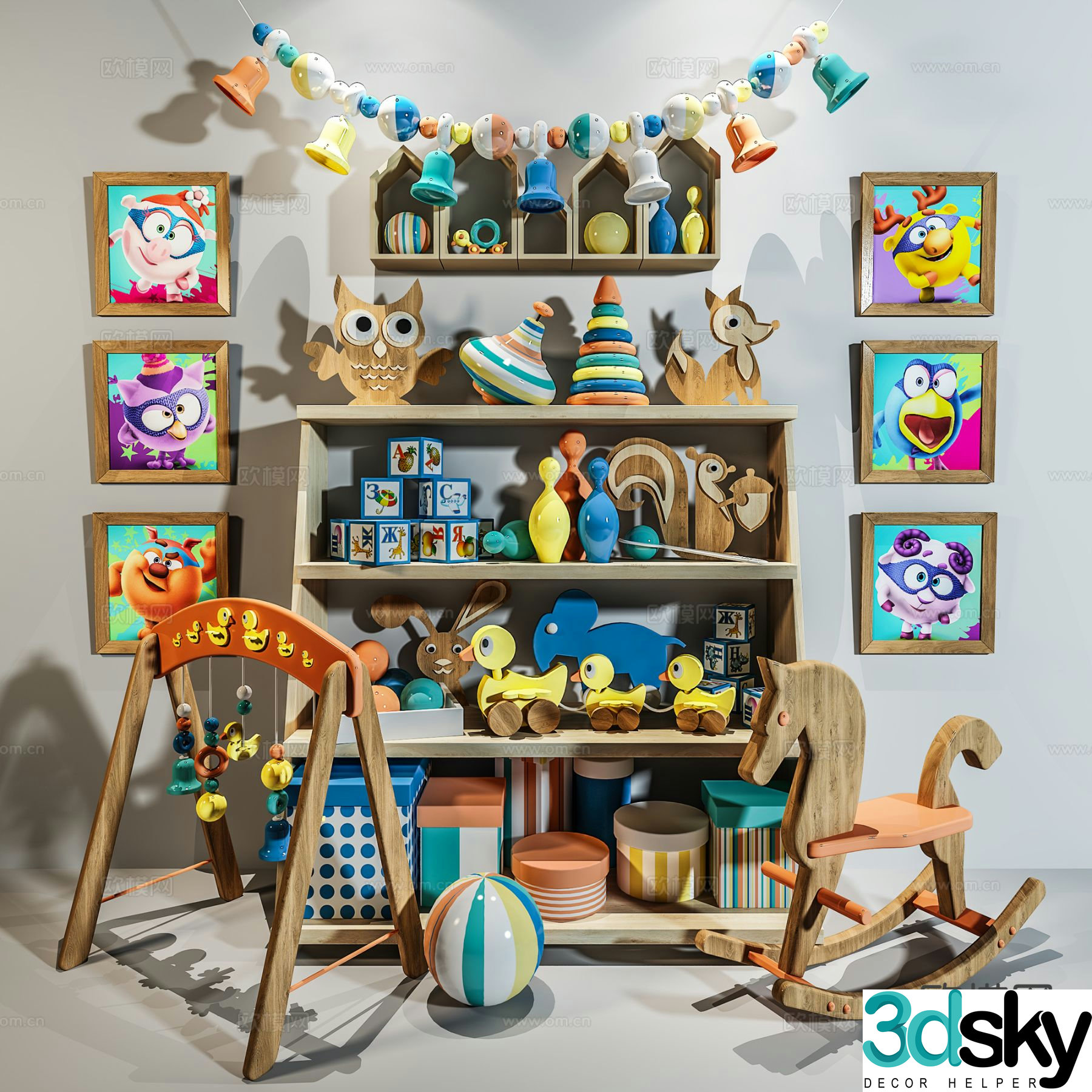 Cartoon toys dolls building block toys doll 3d model