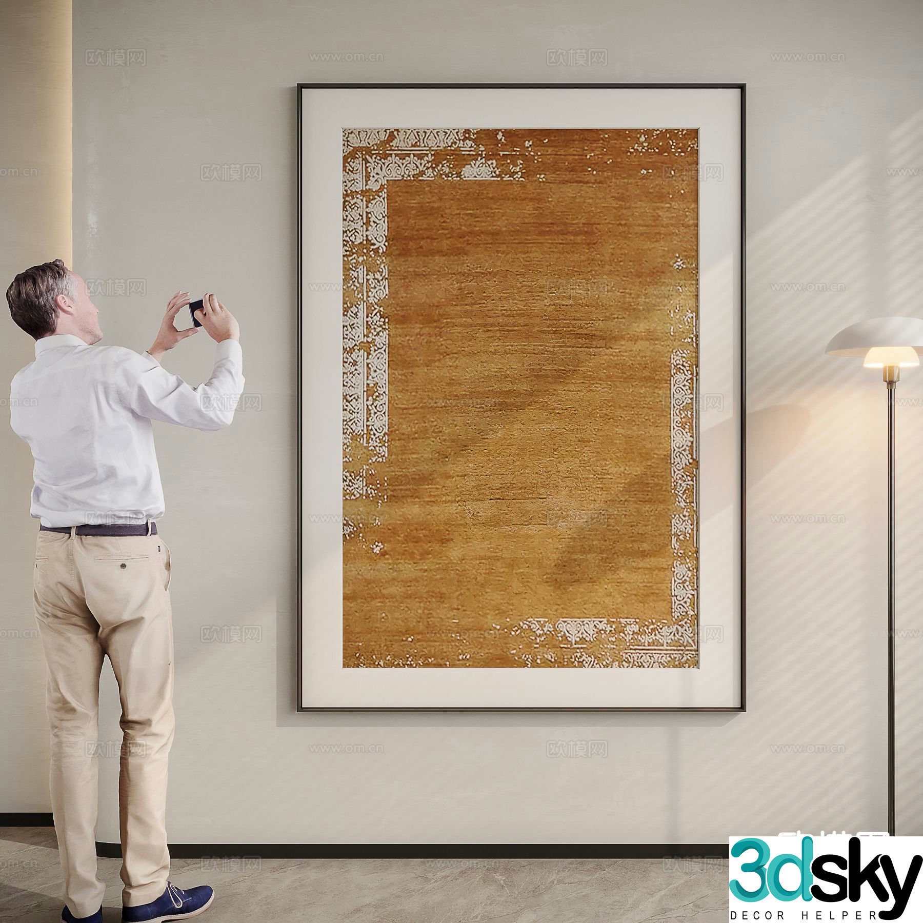Wabi-sabi painting decorative painting hanging painting 3d model