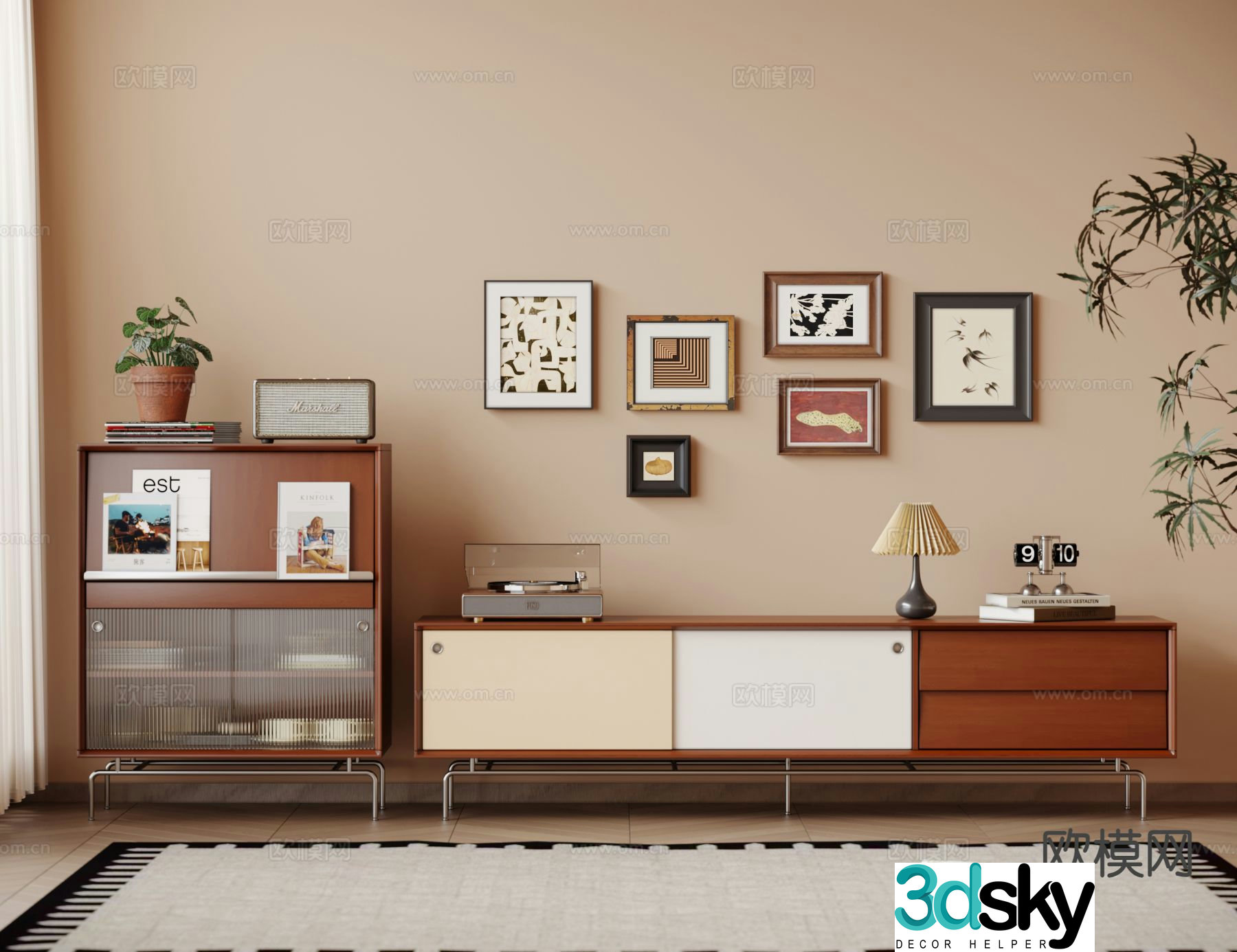 Medieval style TV cabinet 3D model