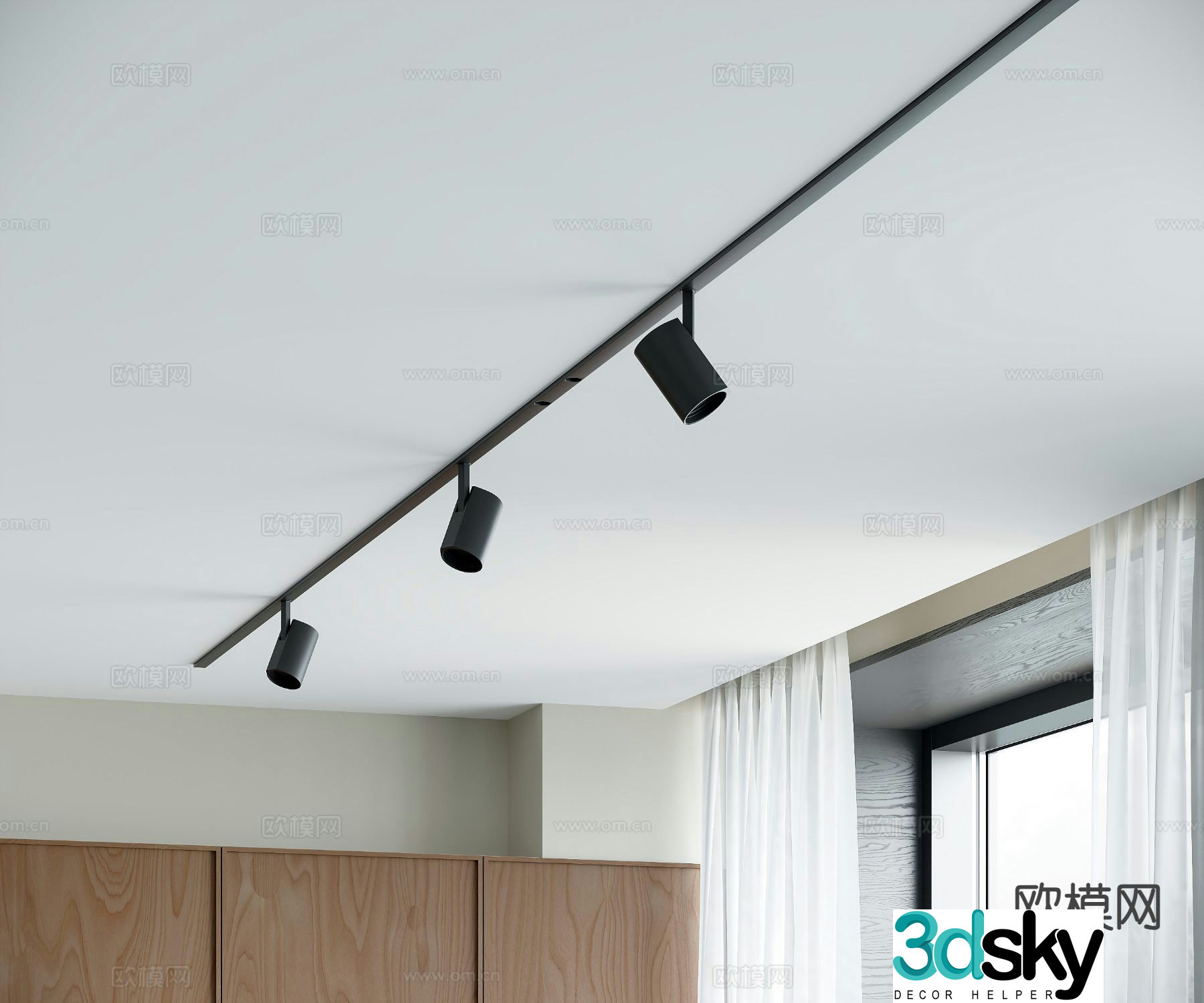 Modern surface mounted spotlight track spotlight 3d model
