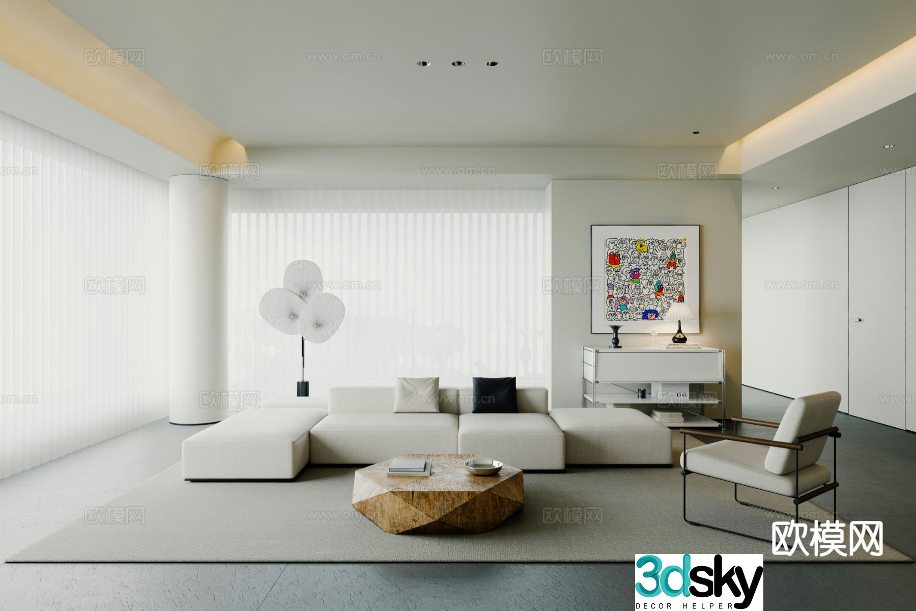 Modern living room 3d model