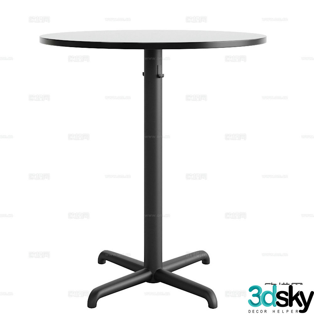 Ikea round table side table angle table 3d model