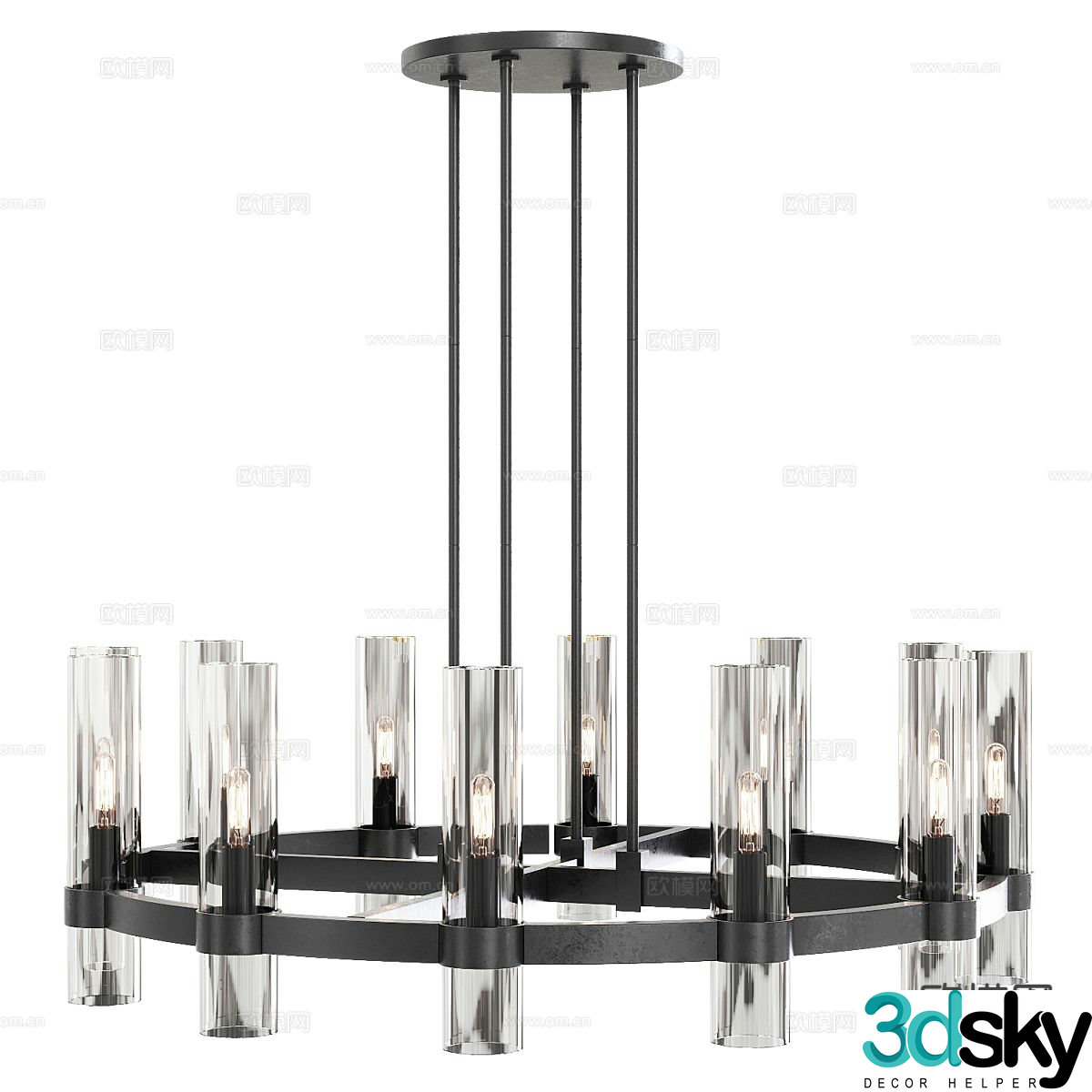 Light luxury chandelier hall chandelier 3d model