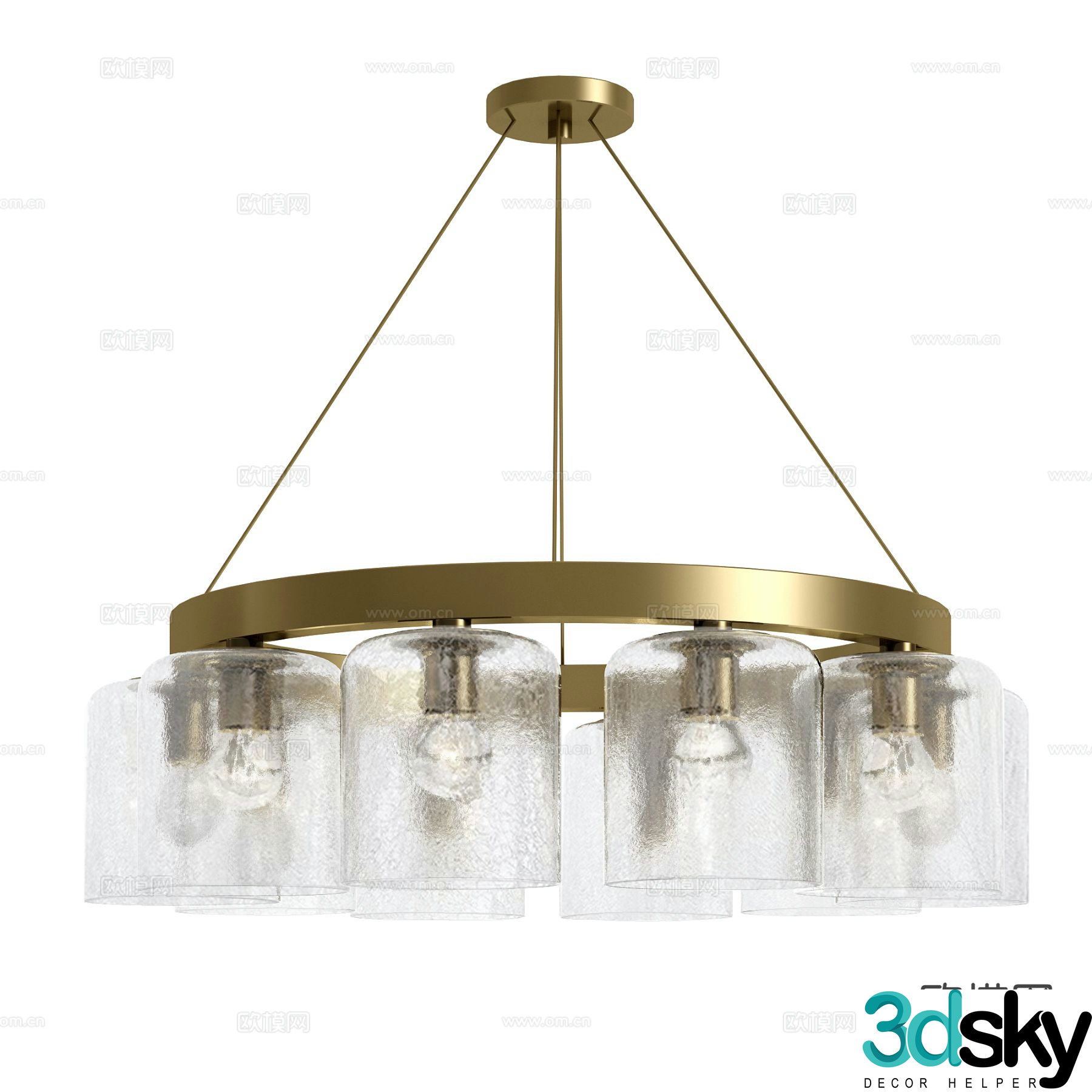 Light luxury chandelier crystal chandelier 3d model