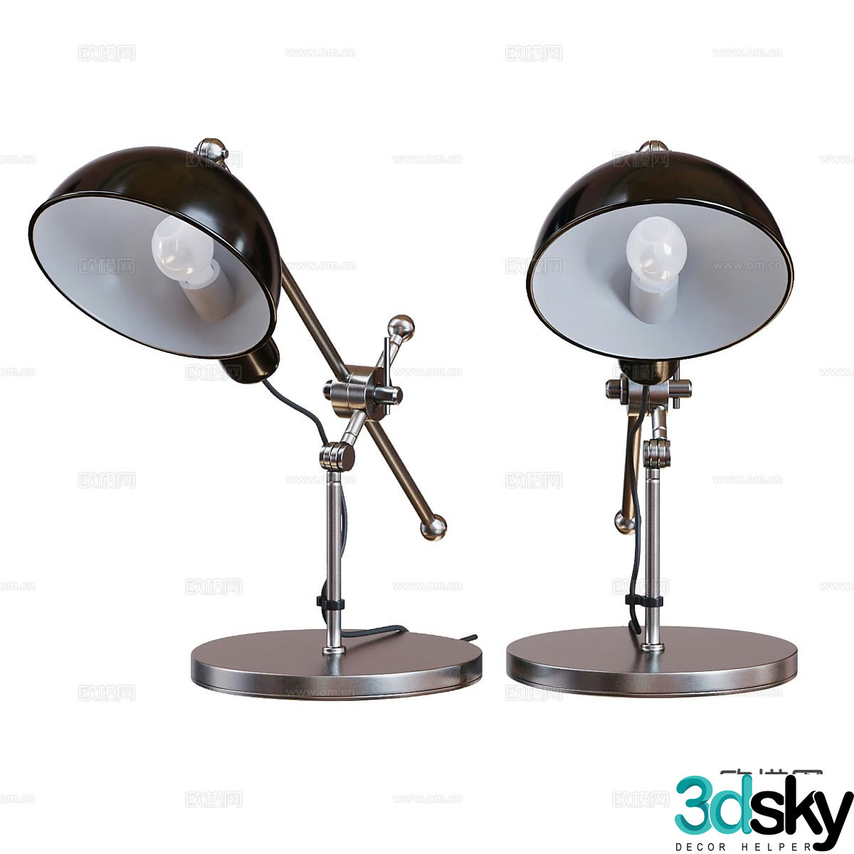 Medieval style desk lamp 3d model