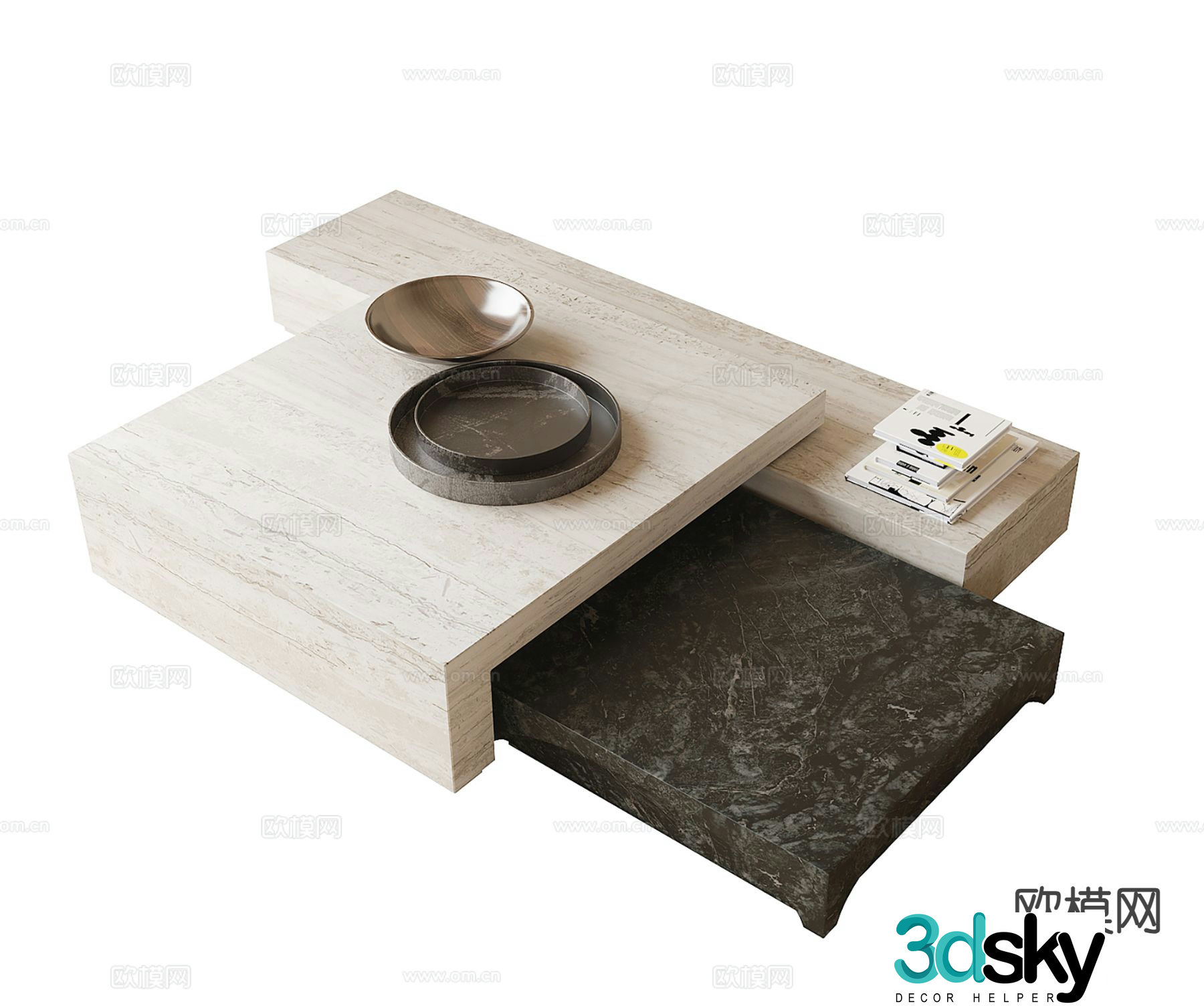Log style coffee table 3D model