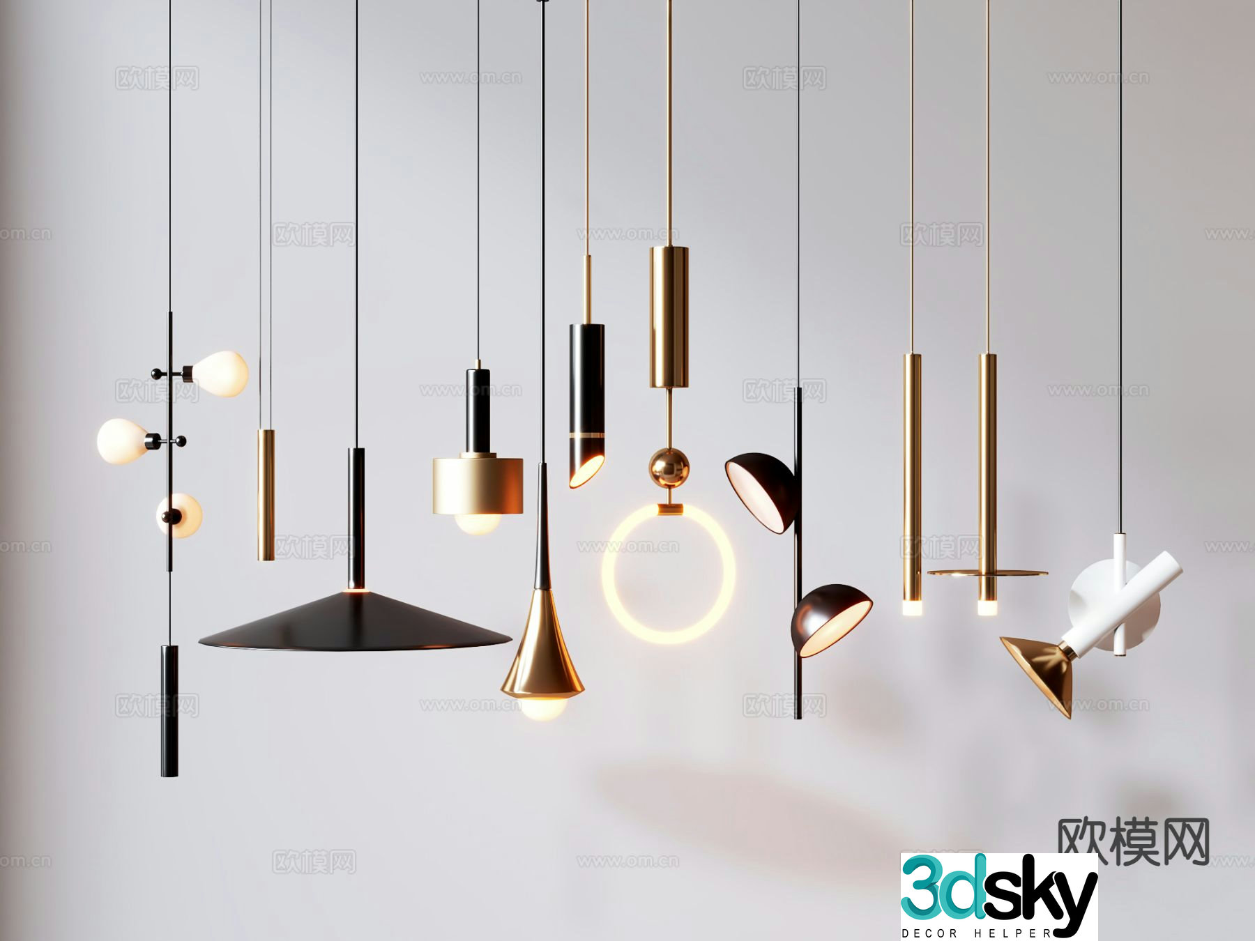 Light luxury small chandelier 3D model