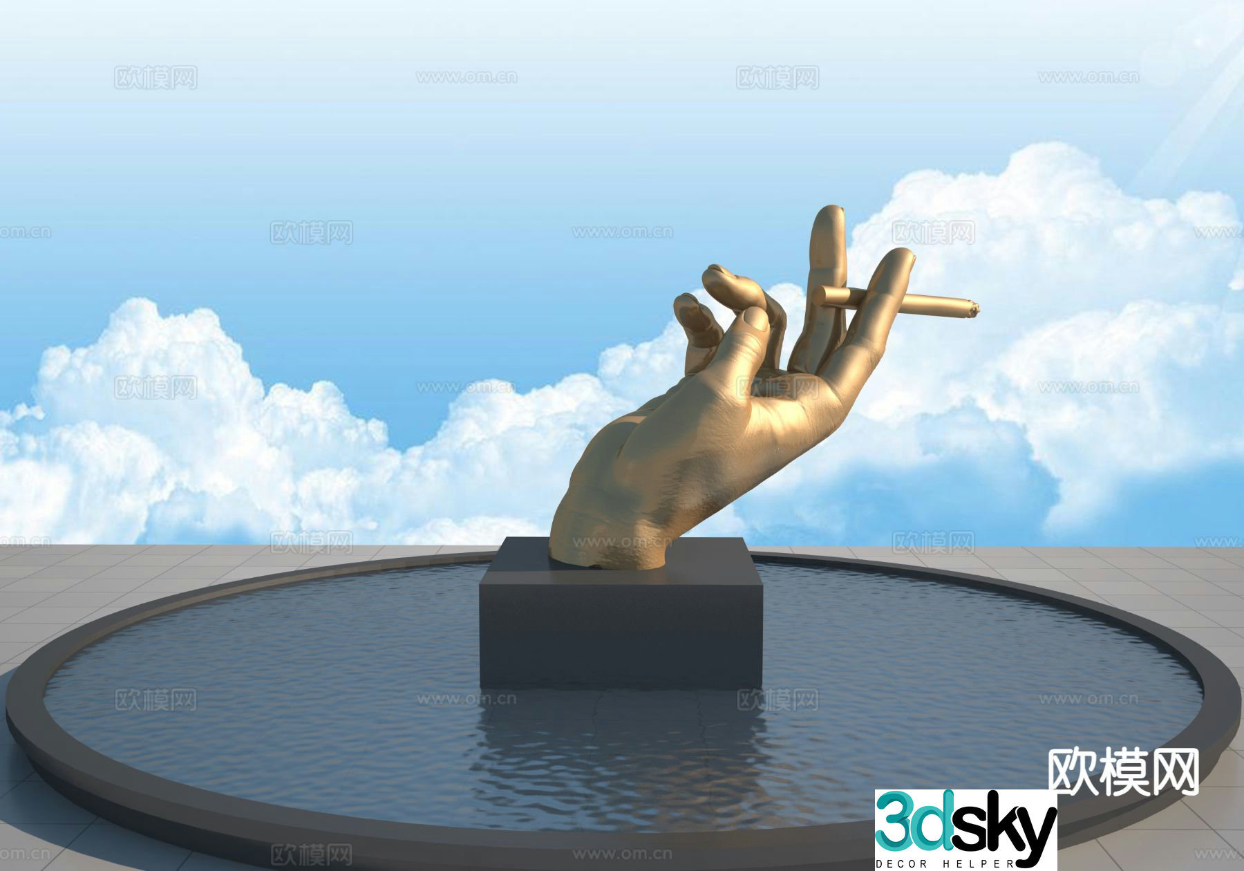 Palm sculpture outdoor sculpture landscape sculpture 3d model