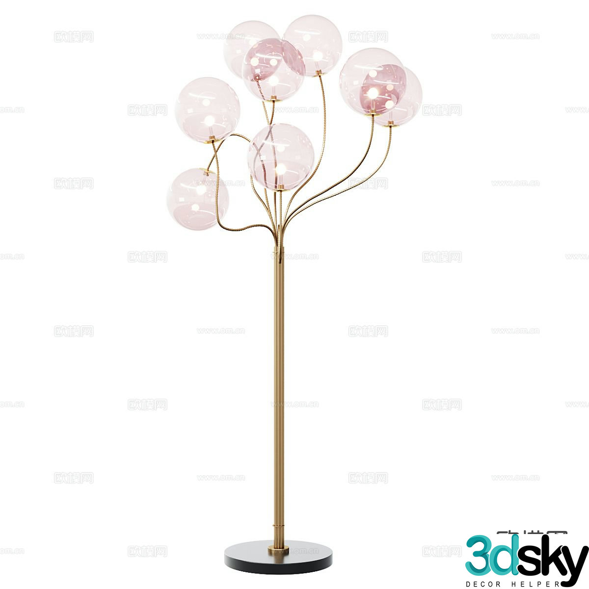 Branch floor lamp glass floor lamp 3d model