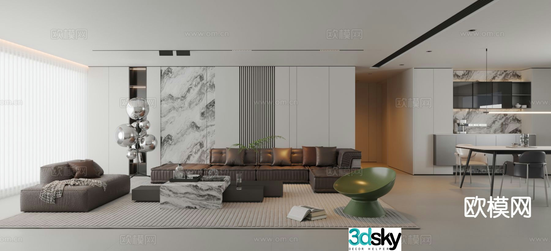 Modern guest restaurant 3d model