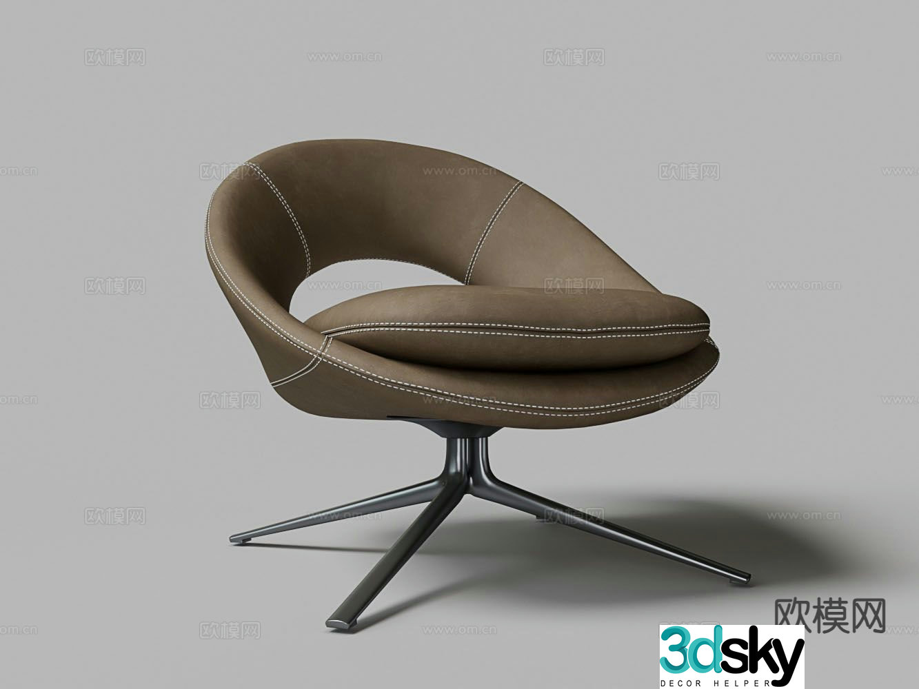 Leather chair lounge chair 3d model