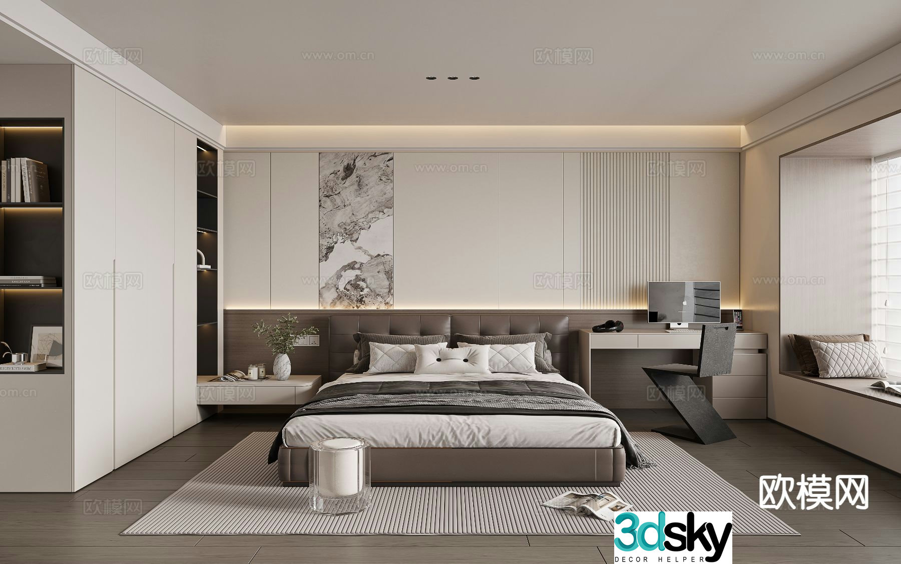 Modern bedroom master bedroom 3d model