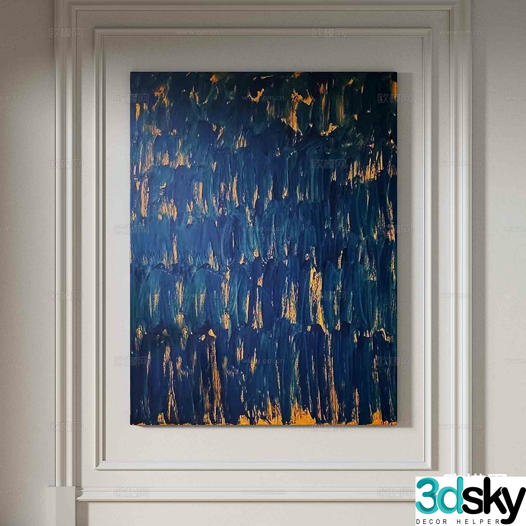 Simple European texture painting decorative painting hanging painting 3D model