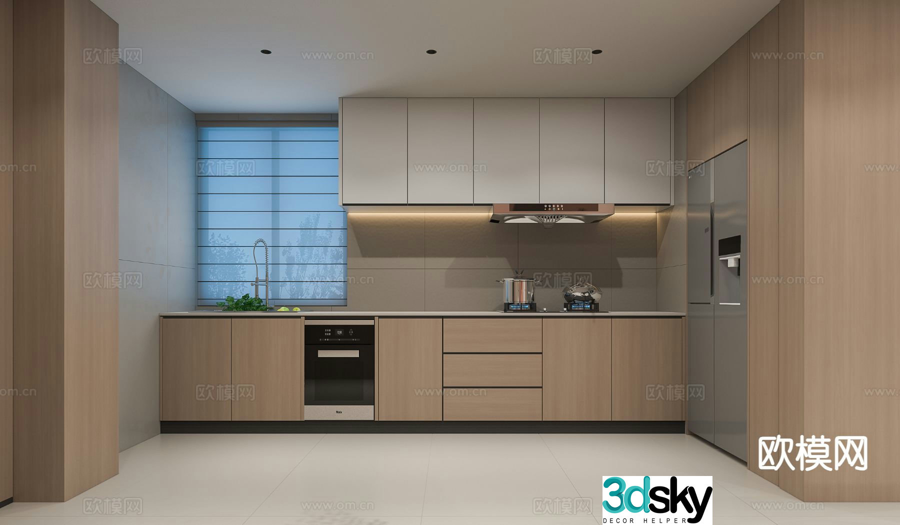 modern kitchen cabinet 3d model