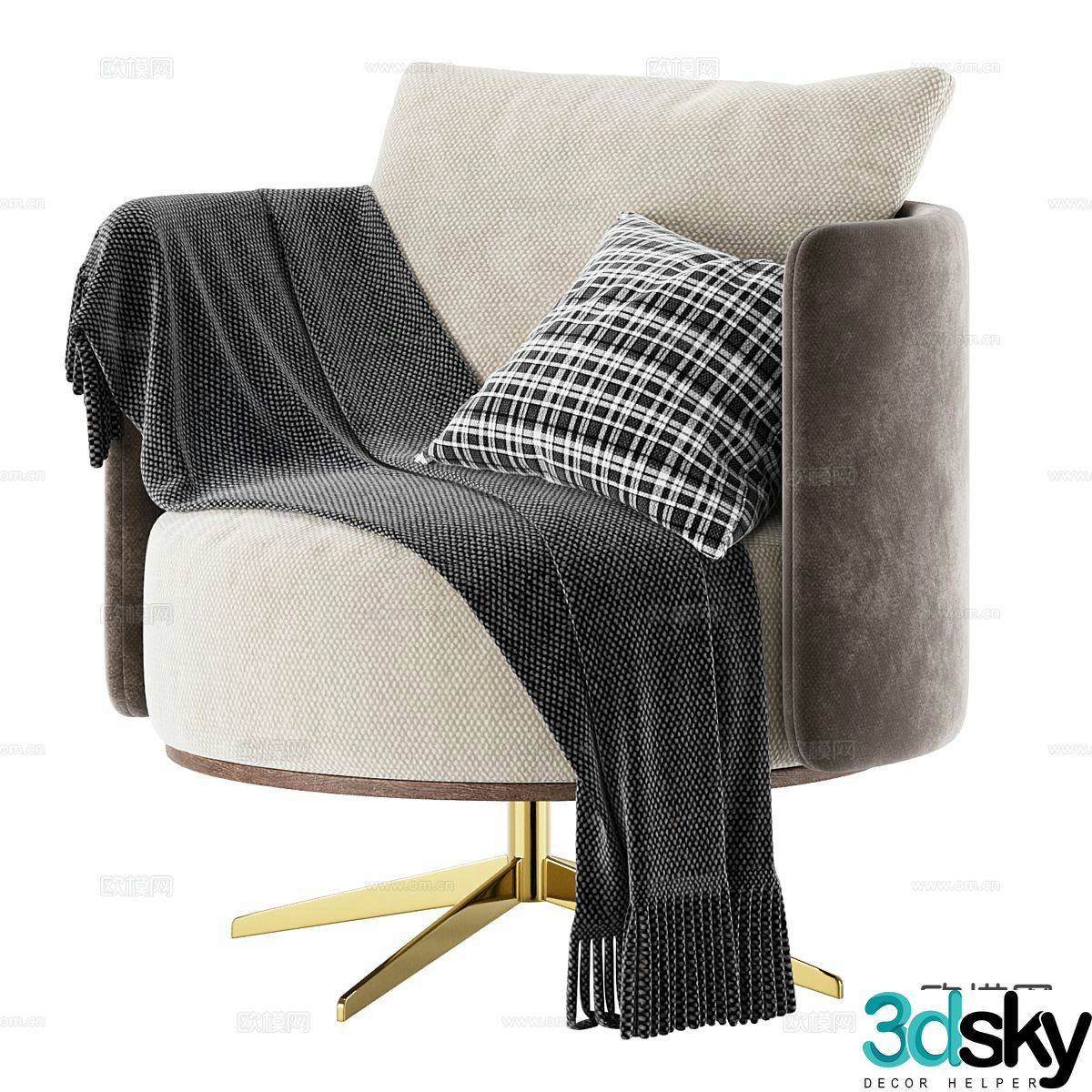 Modern sofa chair leisure chair 3d model
