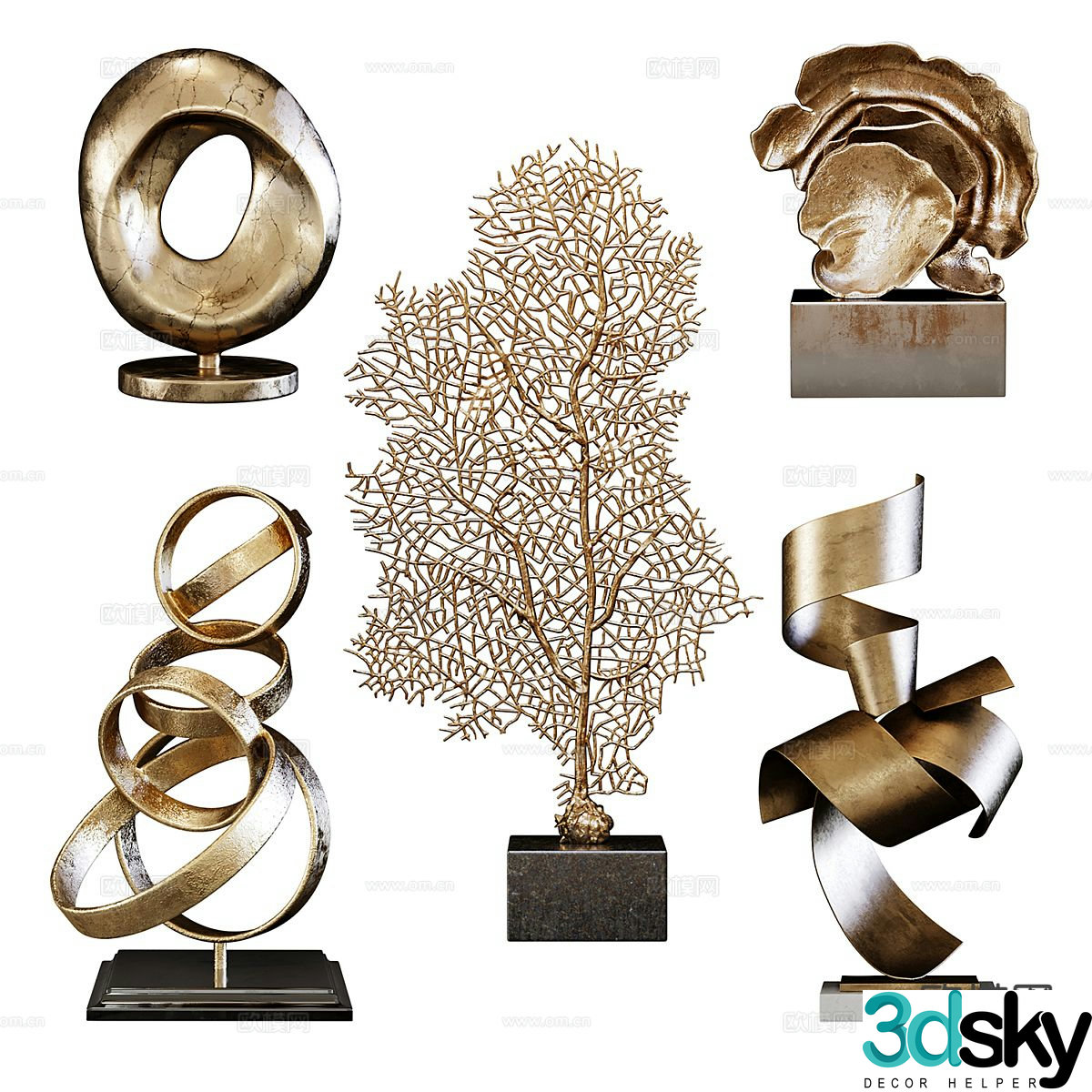 Metal sculpture abstract sculpture art ornament 3d model