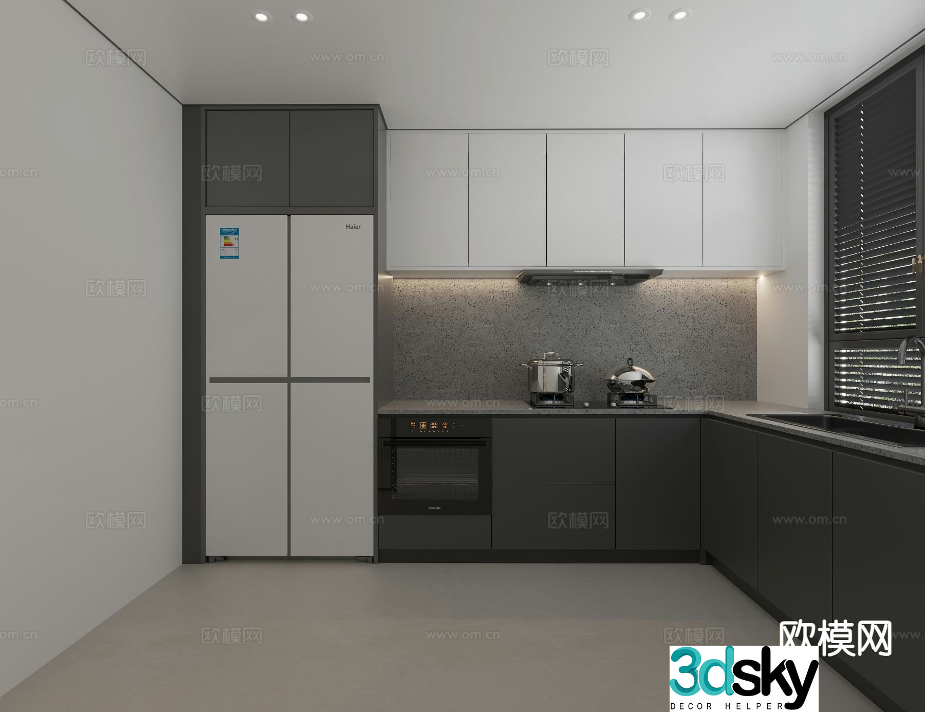 modern kitchen cabinet 3d model