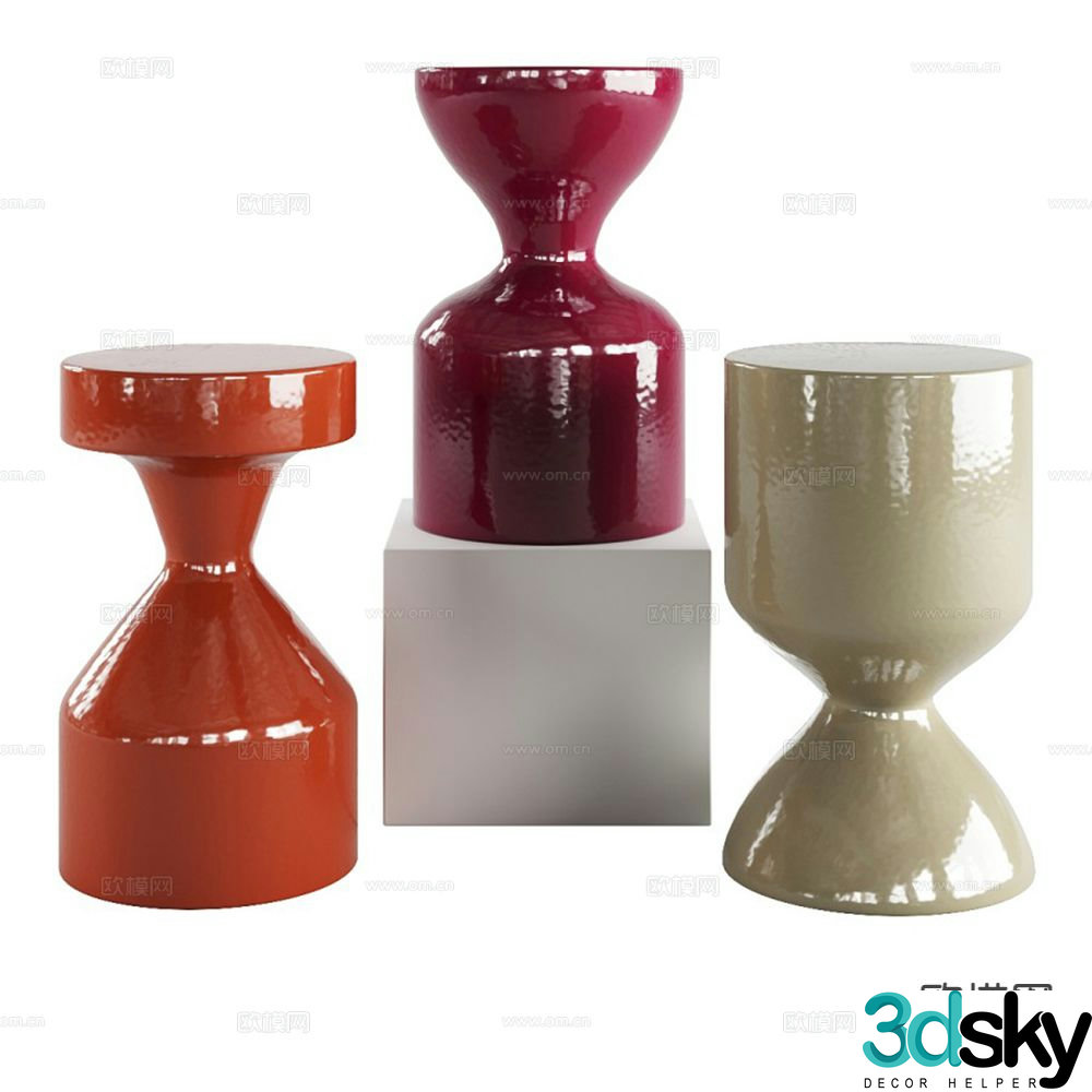 Shapes light luxury side table corner table round table table table 3D model