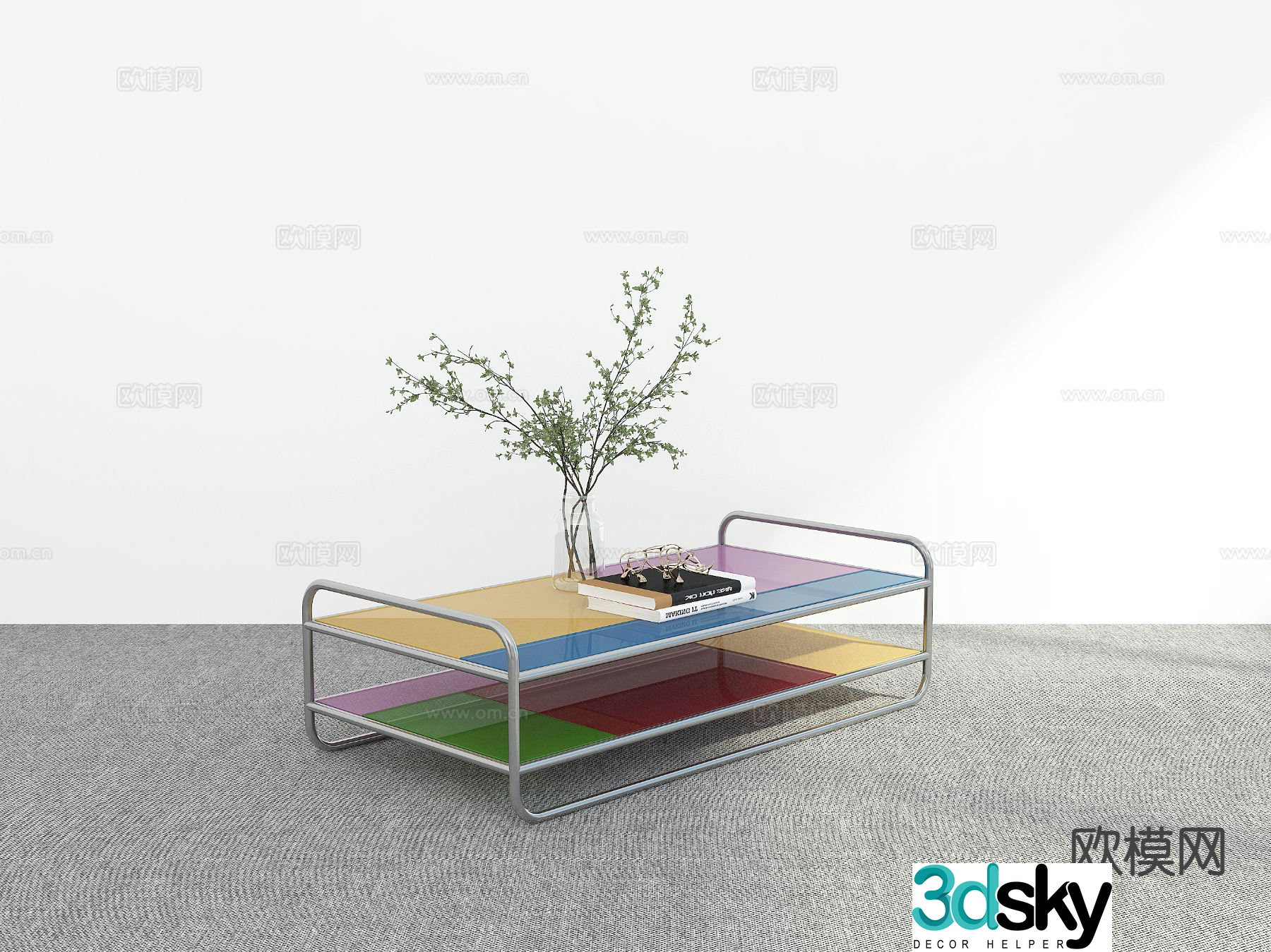 Acrylic coffee table 3d model
