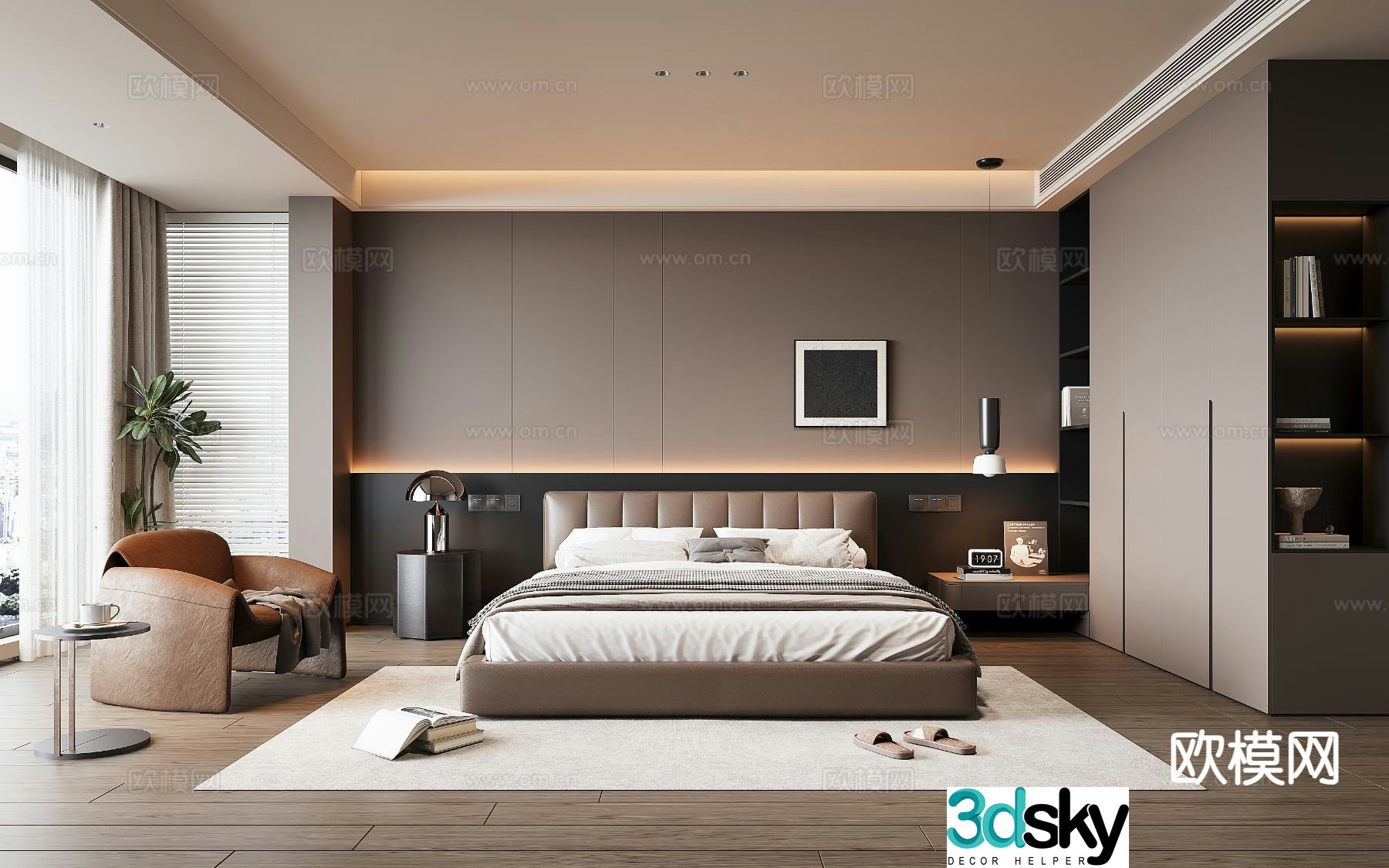 Italian style bedroom master bedroom 3d model