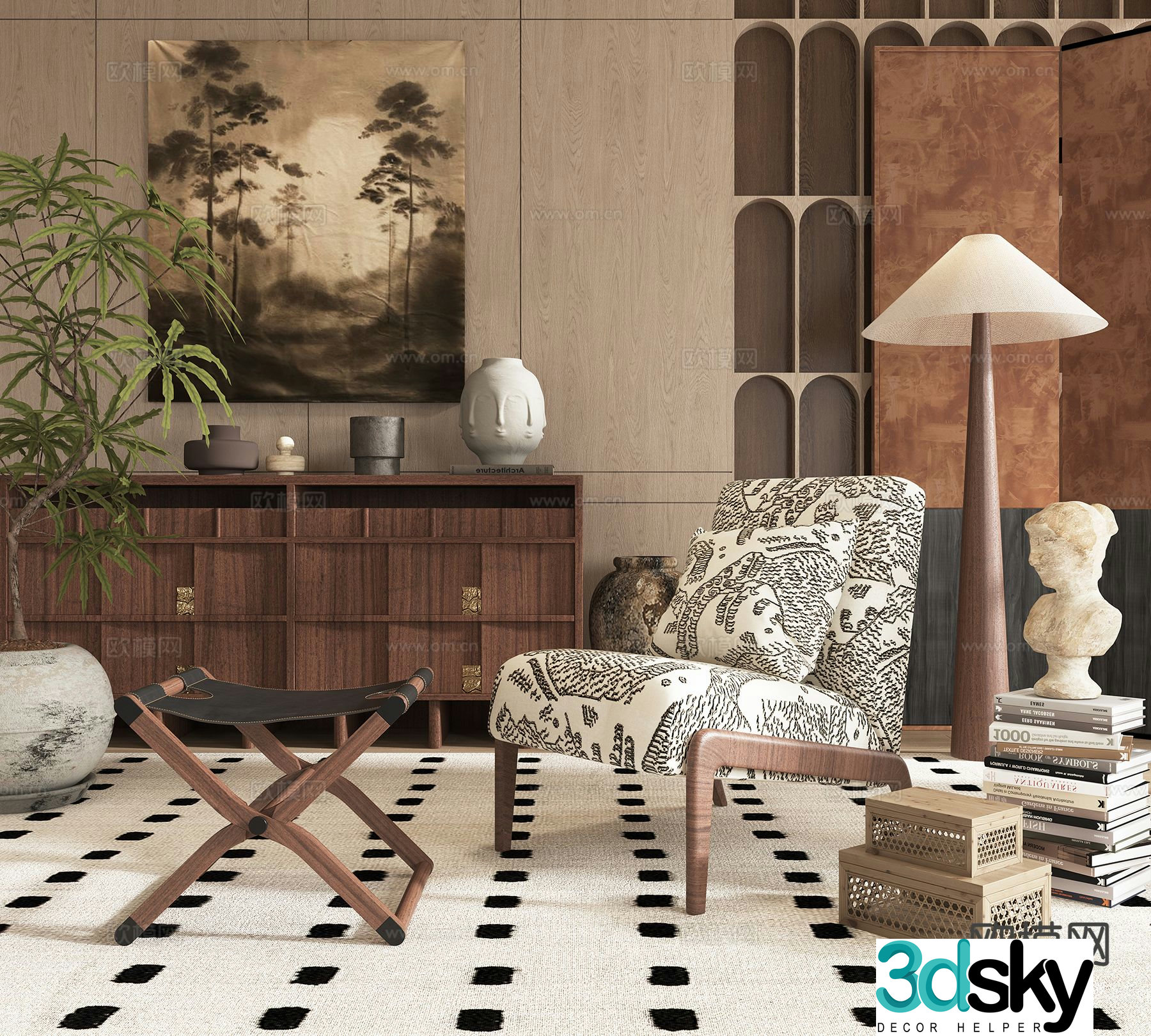 Medieval style sofa chair leisure chair 3d model