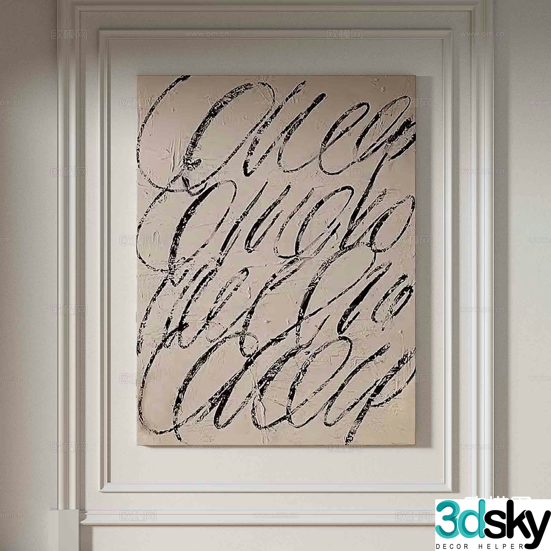 Wabi-sabi painting texture painting decorative painting hanging painting 3D model