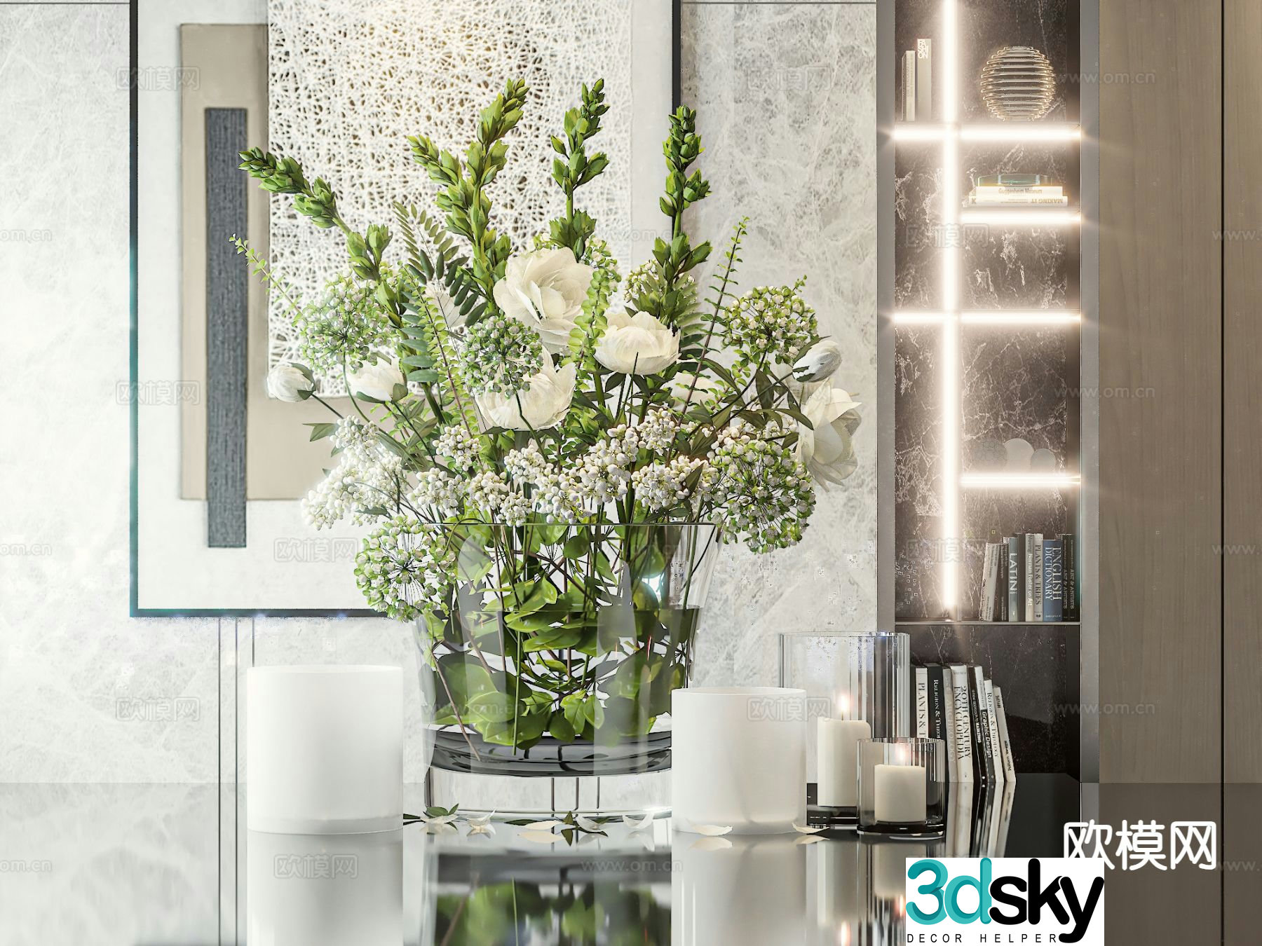 vase floral arrangement flower arrangement flowers 3d model