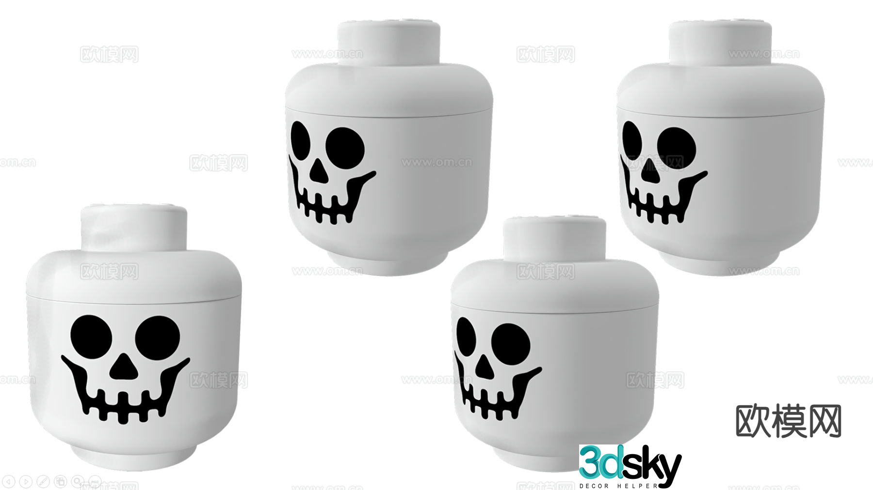 skull toy cartoon toy 3d model
