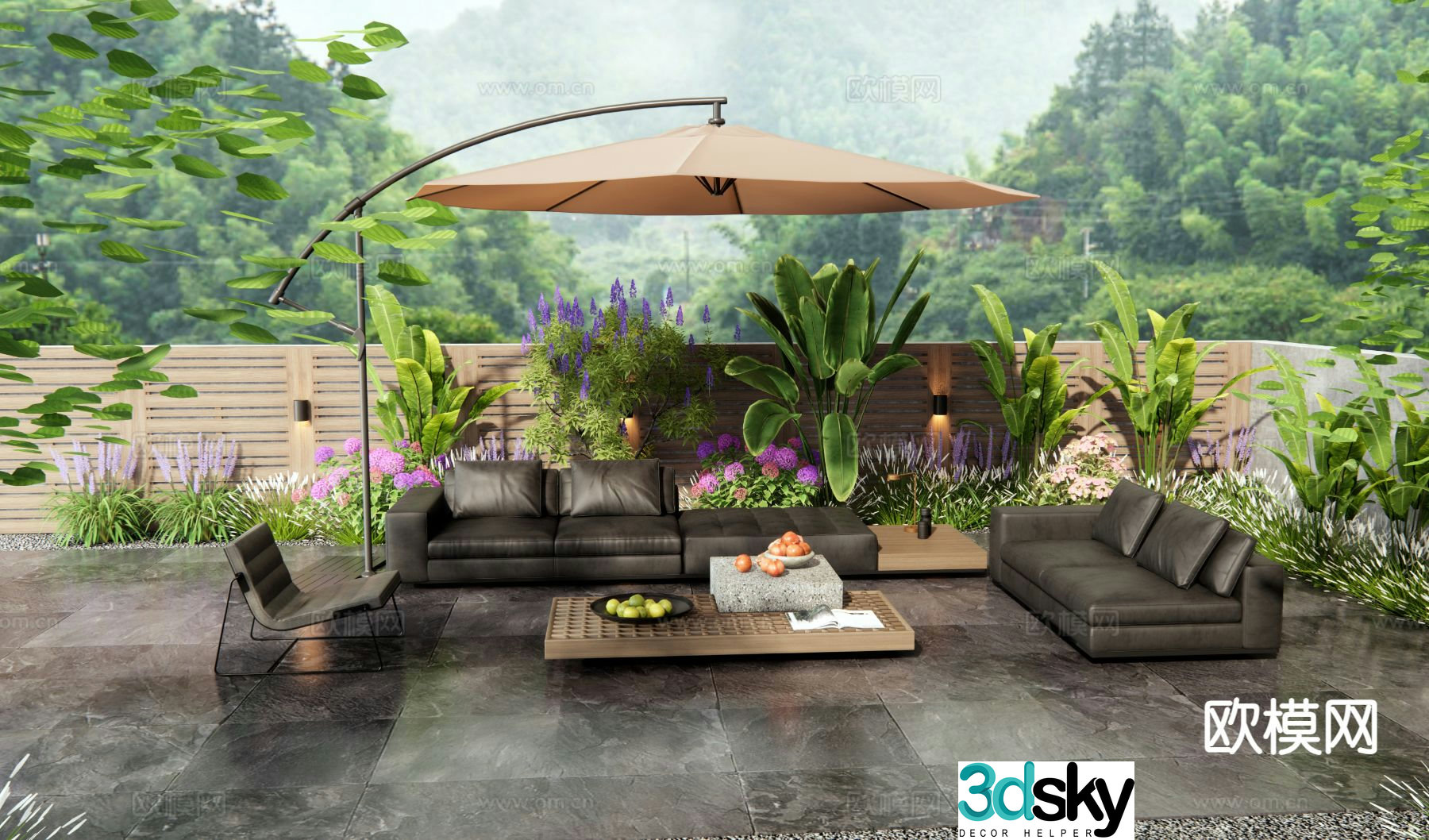 Outdoor sofa modular sofa 3d model