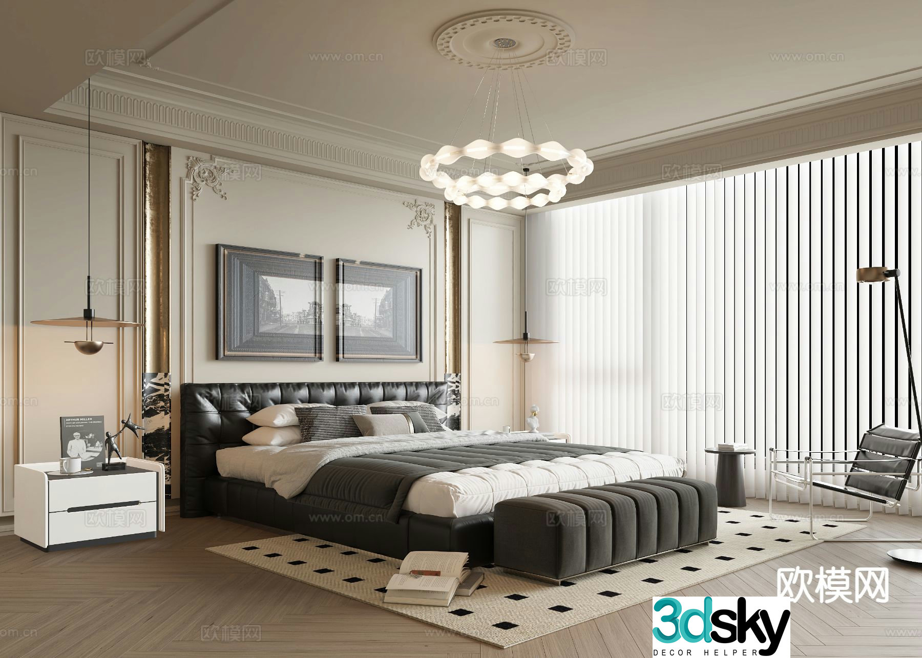 French bedroom master bedroom 3d model