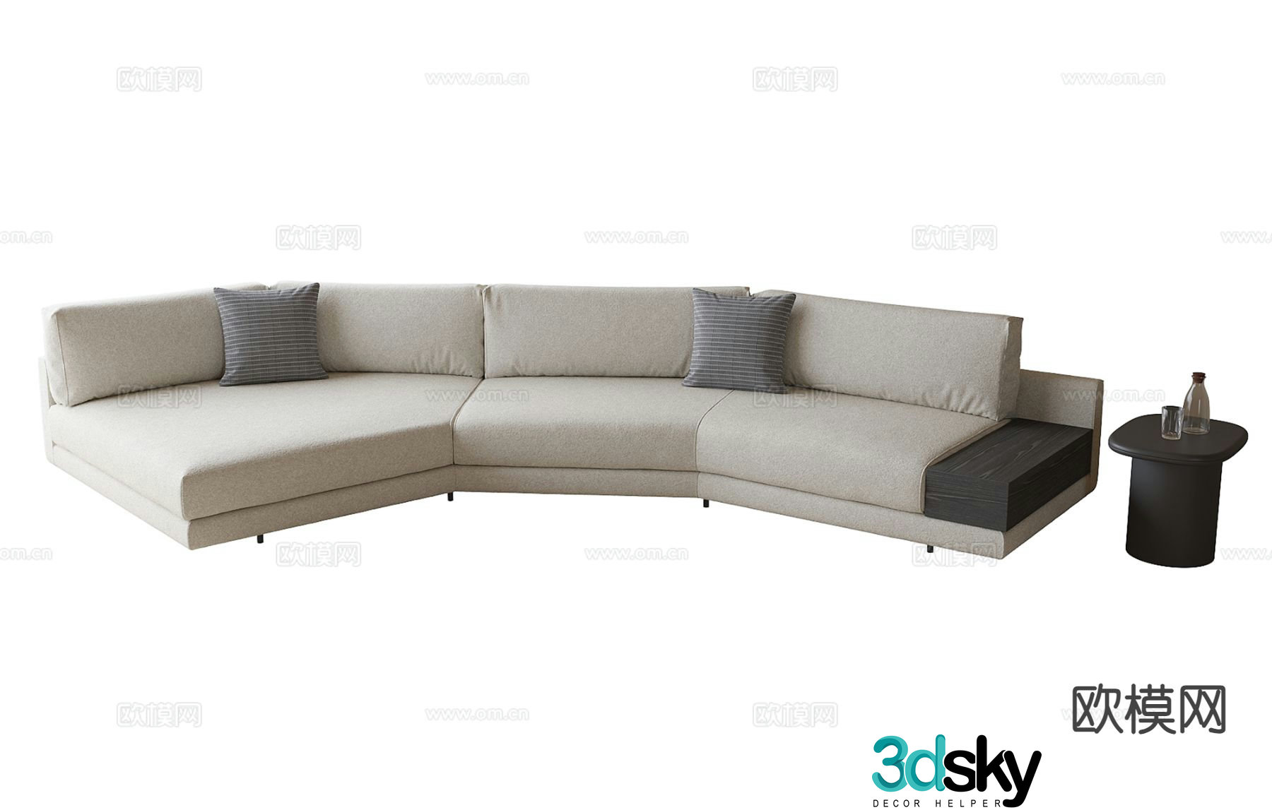Modern curved sofa multi-person sofa 3d model