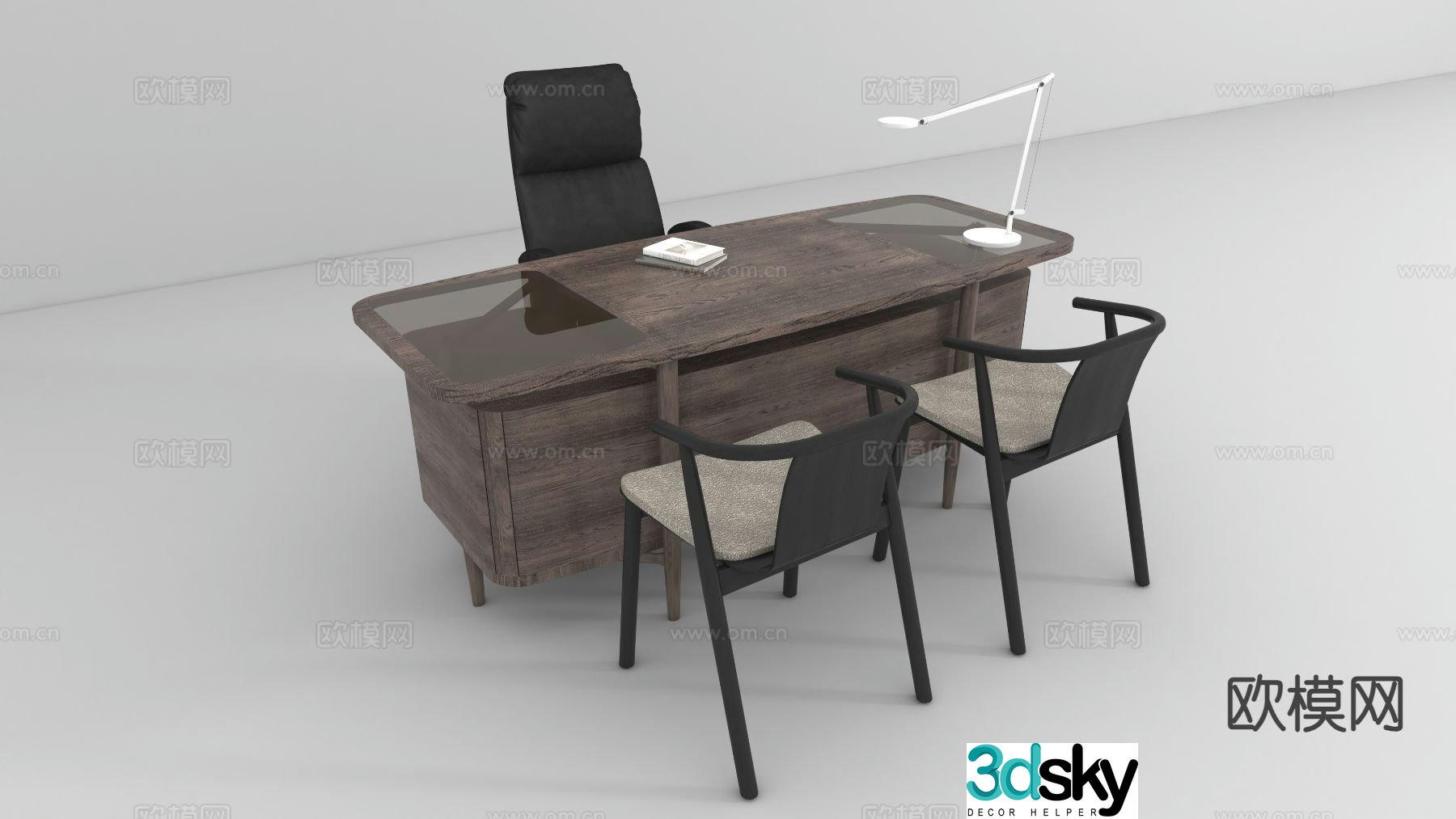 Office desk boss chair executive desk 3d model