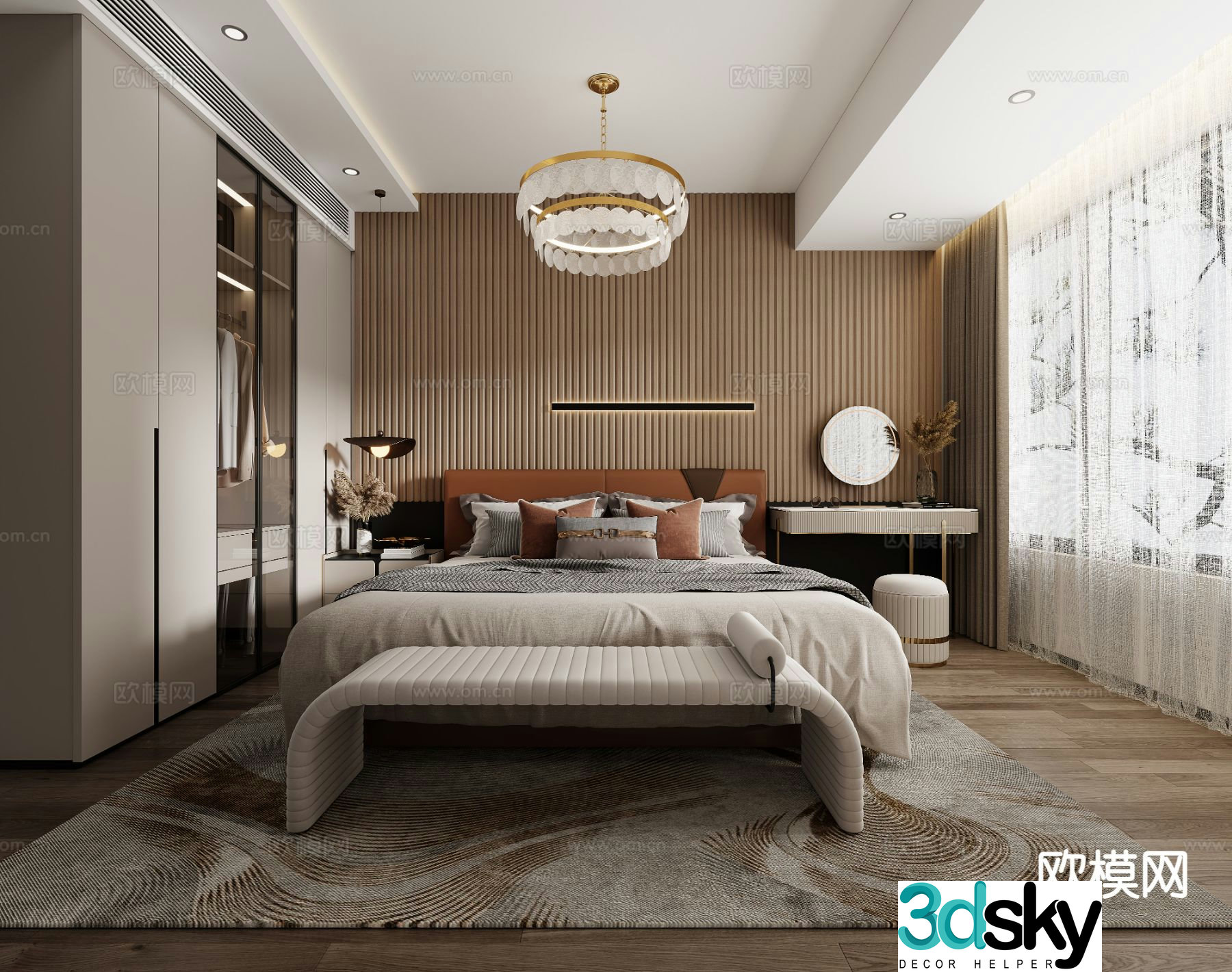 Modern bedroom master bedroom 3d model