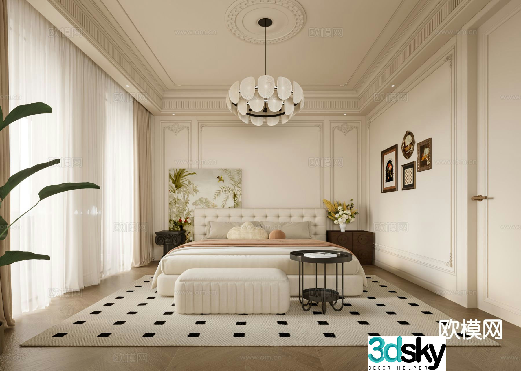 French bedroom master bedroom 3d model