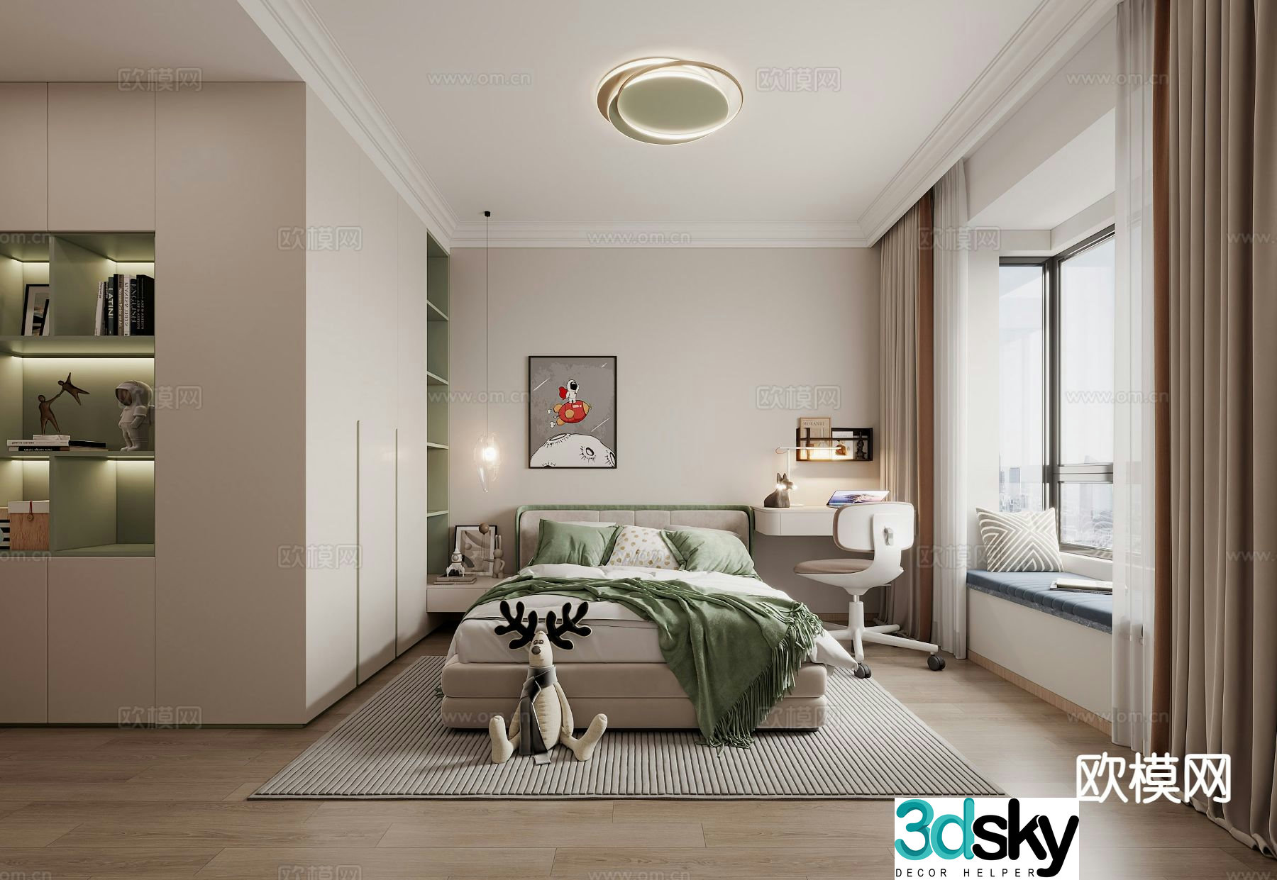 Modern children’s room boy’s room kid’s room 3d model