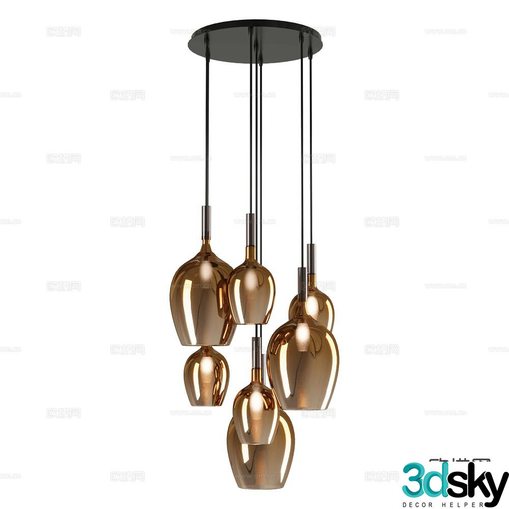 Italamp suction cup chandelier 3d model