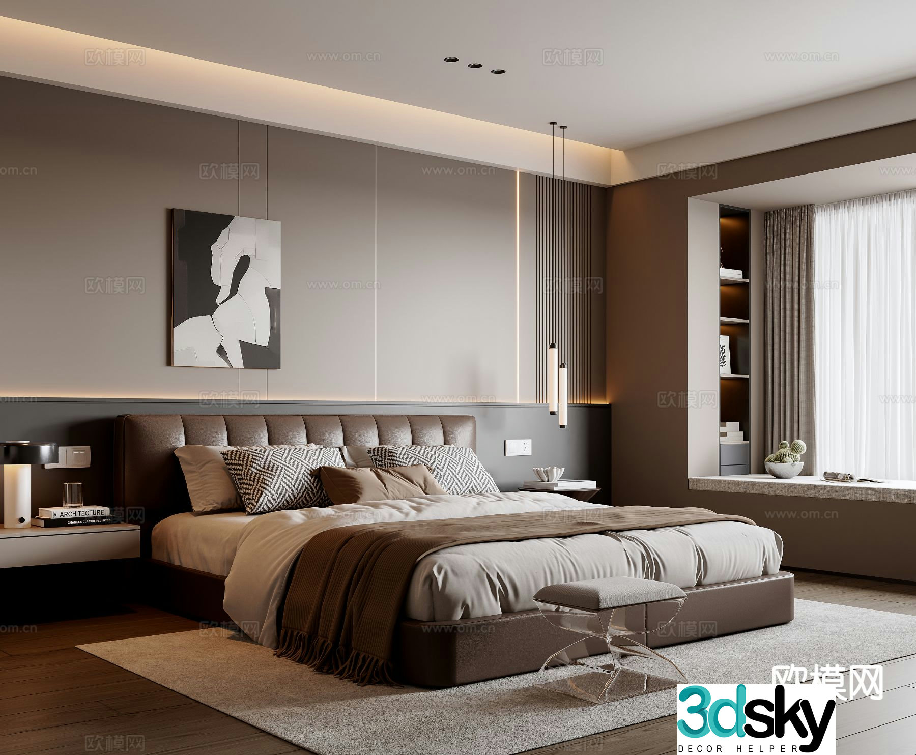 Italian style bedroom master bedroom 3d model