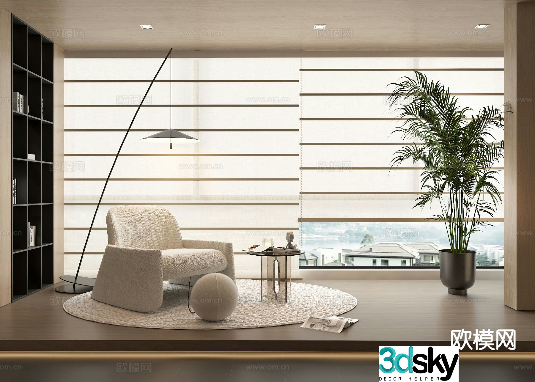 Modern curtains Shangri-La curtains blackout curtains 3d model