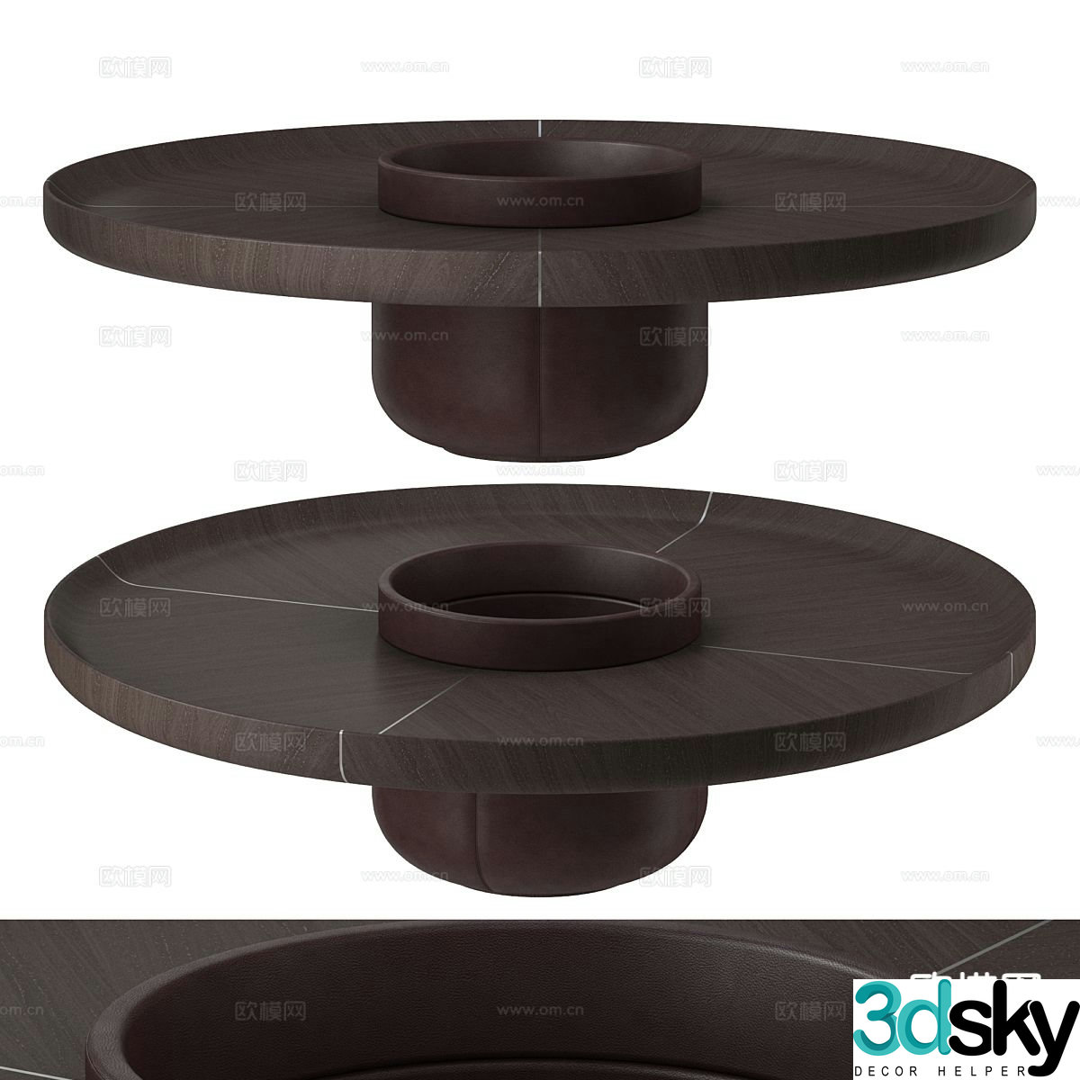 Giorgetti Ray wabi-sabi coffee table round coffee table 3d model