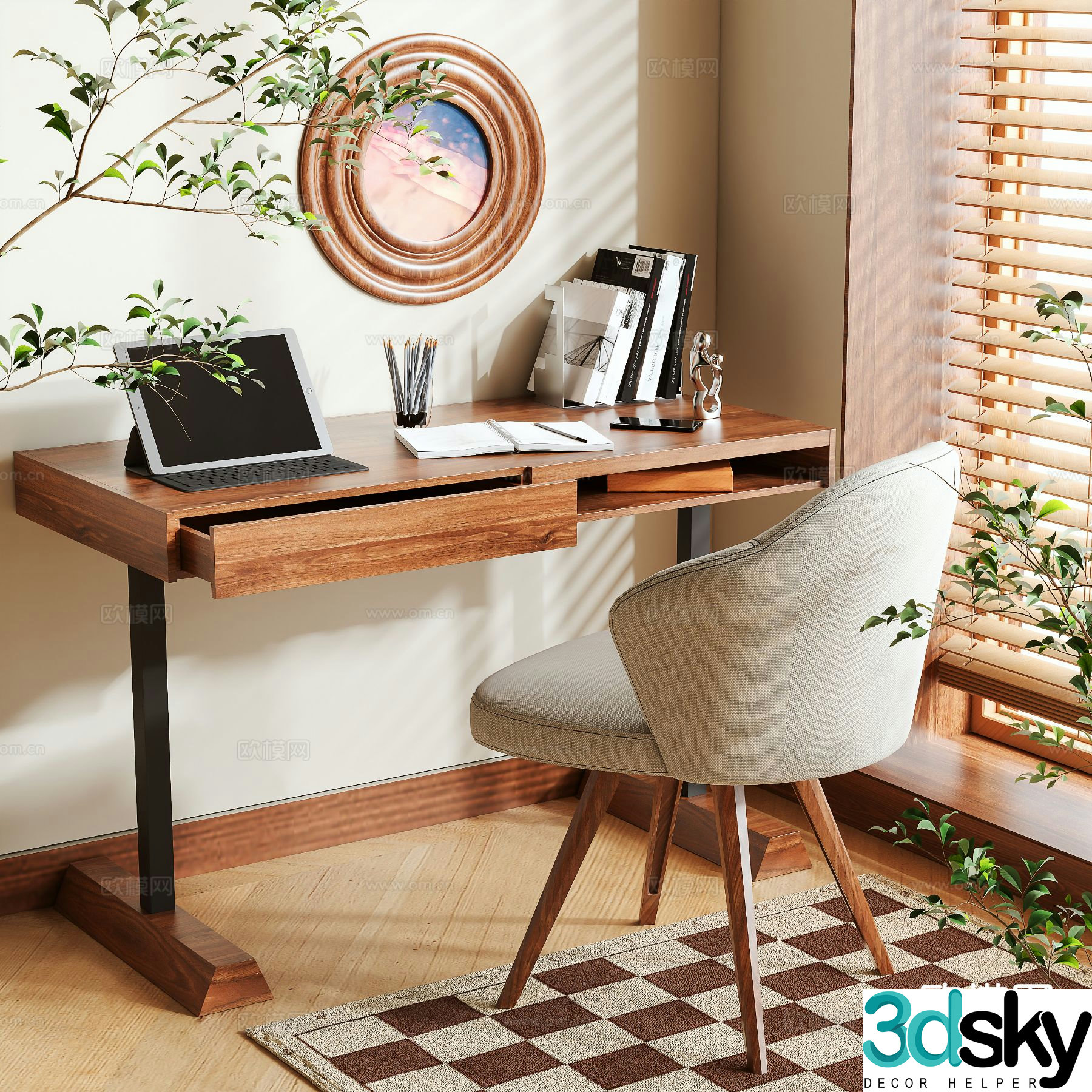 Wabi-sabi desk desk 3d model