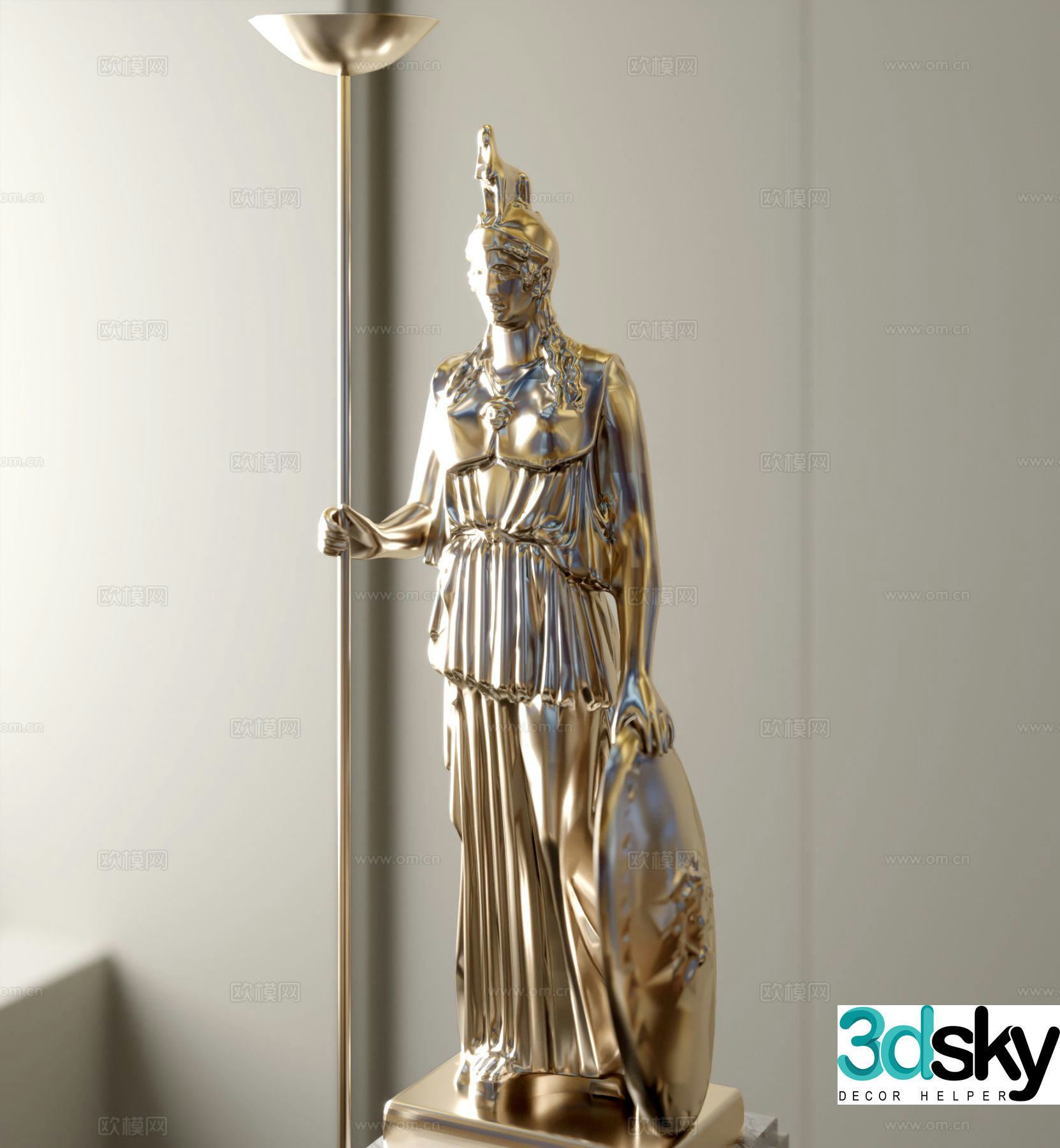 European Athena sculpture goddess statue 3d model